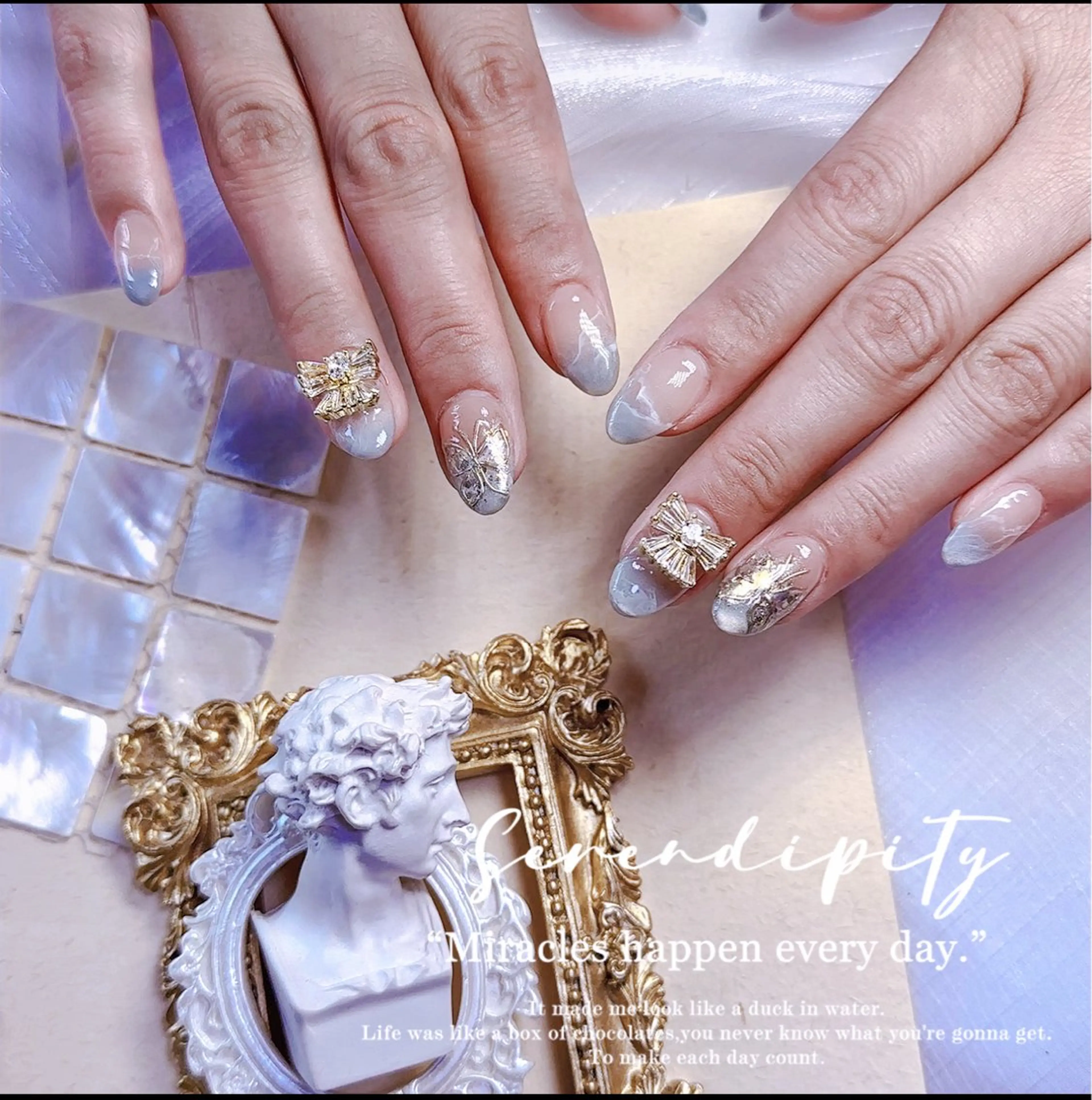 ネイル 大理石ネイル(マーブル) 美人計ネイルサロン所属・中山 美月のネイルデザイン