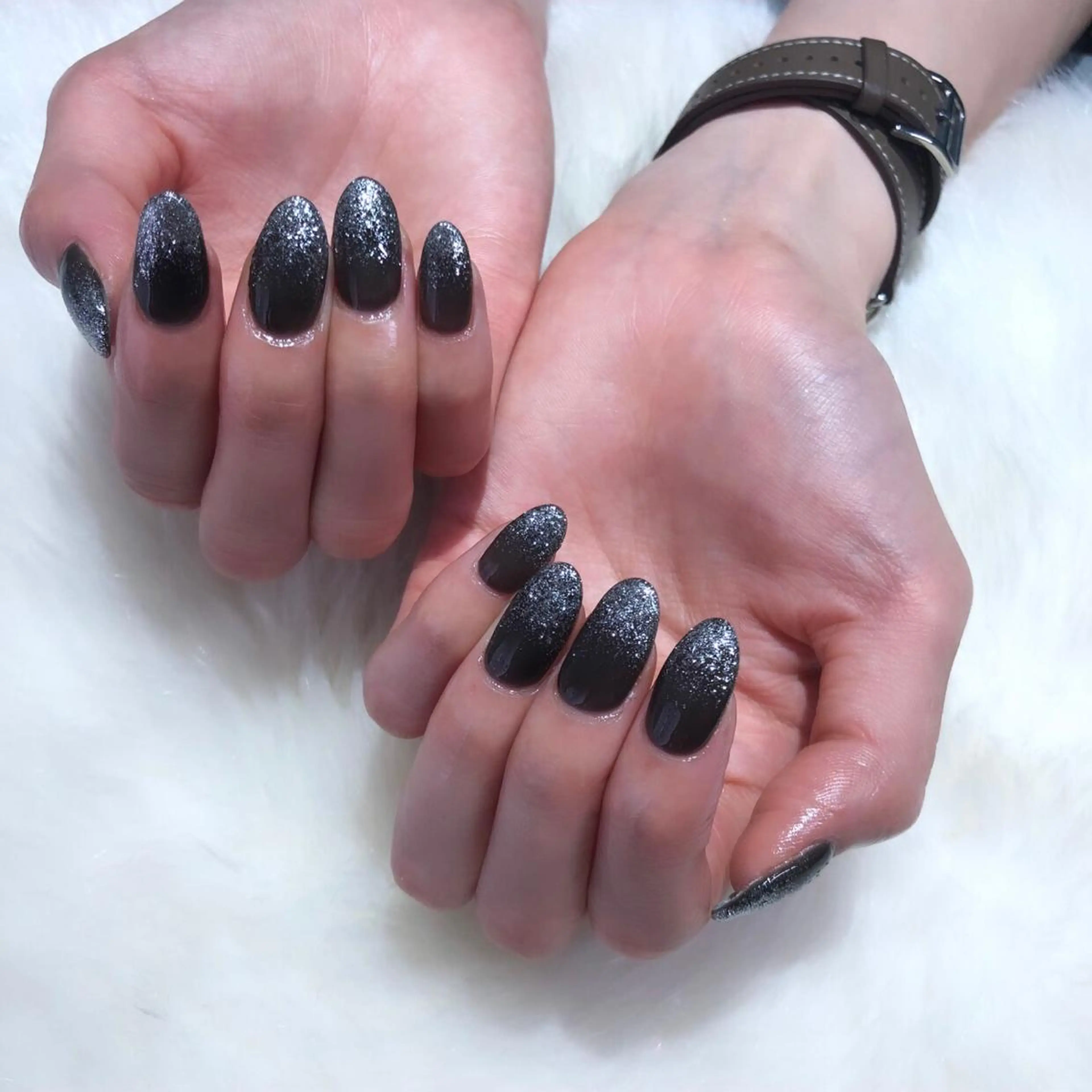 ネイル フラッシュネイル グラデーション ラメ(グリッター) Miyagi Asamiのネイルデザイン