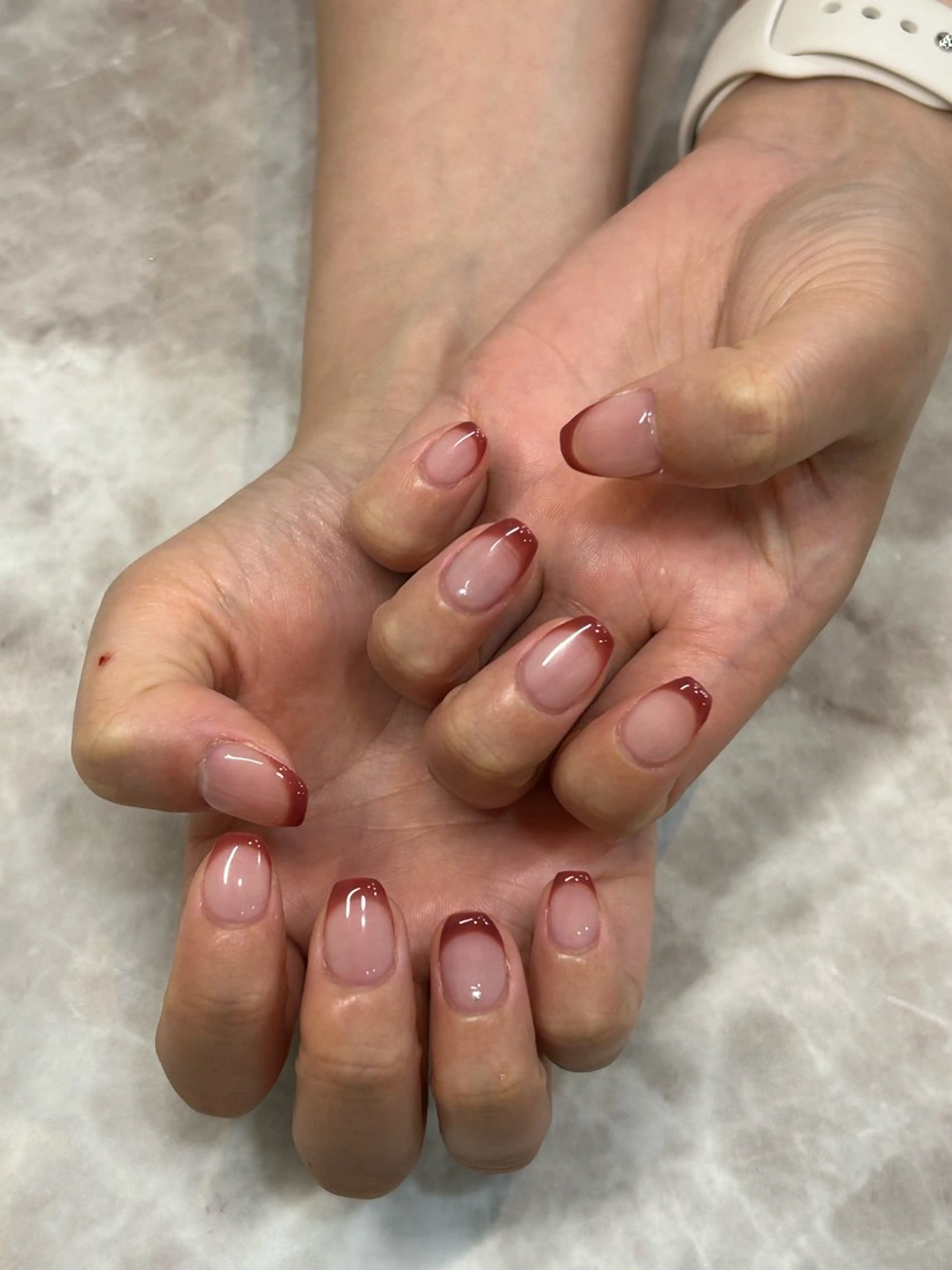 ネイル フレンチネイル 赤色 ハンドネイル Bianca栄店 はるなのネイルデザイン