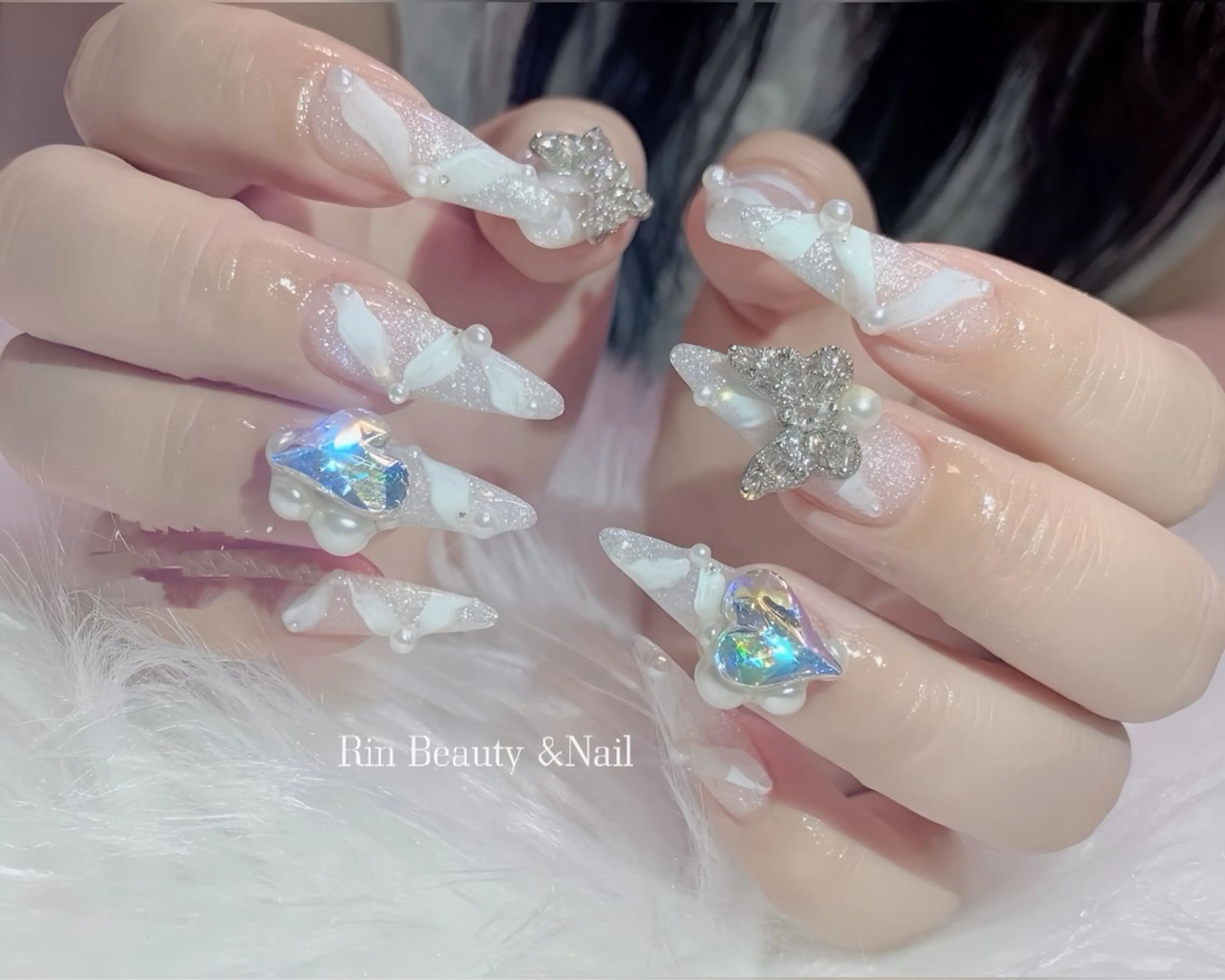 ネイル アートネイル フレンチネイル ジェルネイル 韓国ネイル ミラーネイル Rin Nail 新大久保店のネイルデザイン