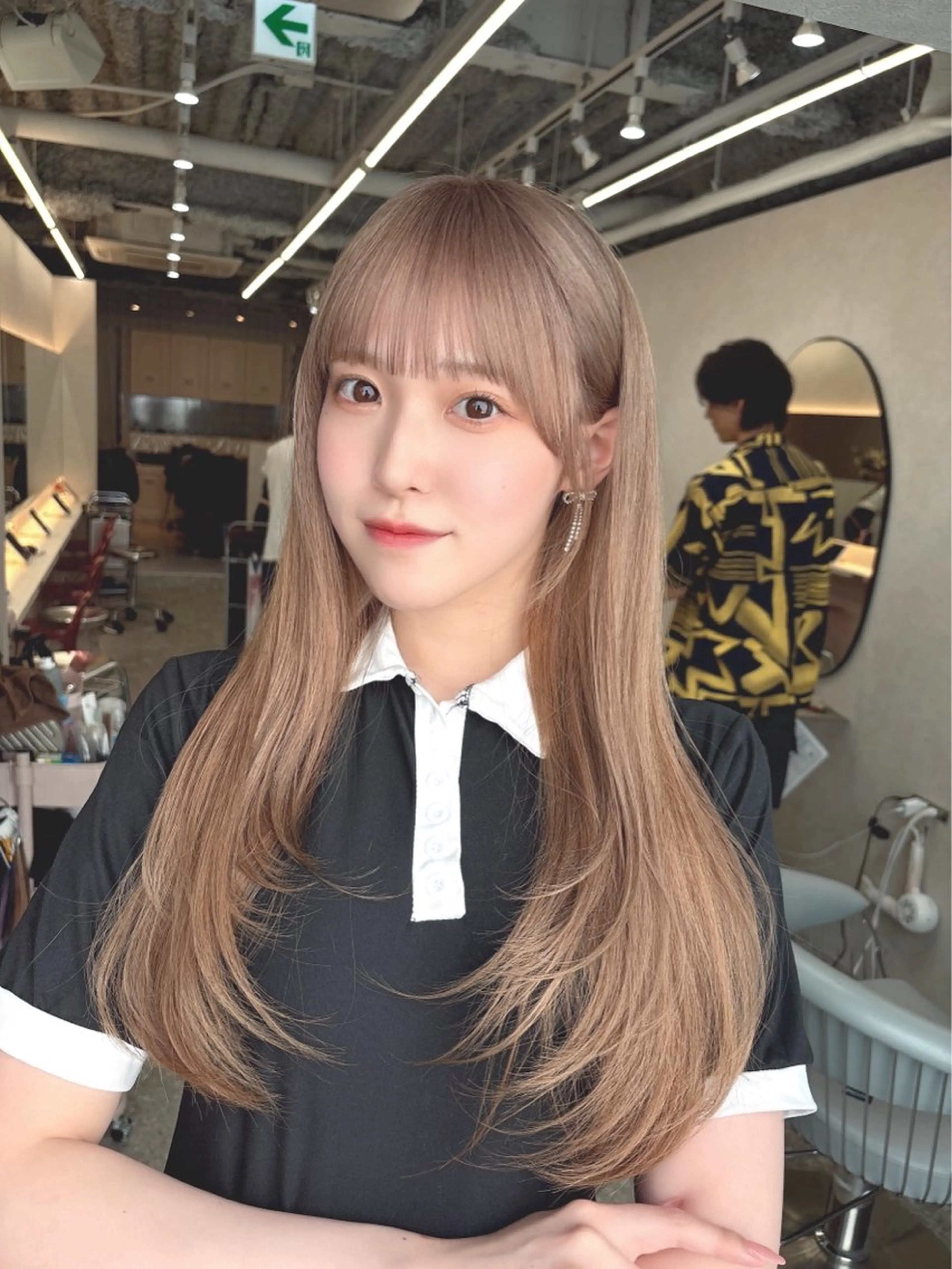 ロング カラー パーマ シールエクステ ブリーチ ダブルカラー イヤリングカラー インナーカラー カット ヘアカラー トリートメント 新宿/韓国風レイヤー エクステ/YUTOのヘアスタイル