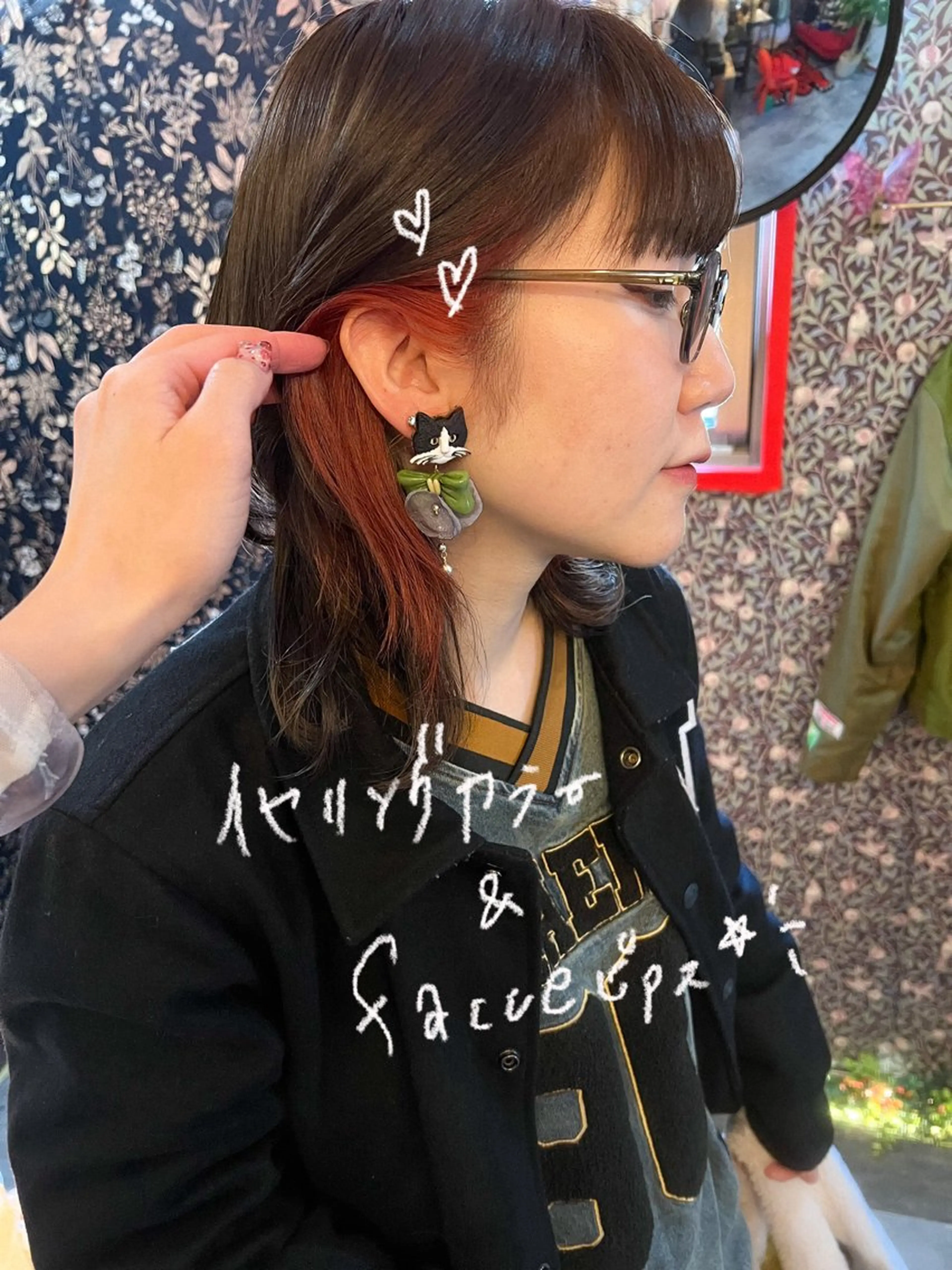 ミディアム カラー イヤリングカラー ヘアカラー カラーパティシエ facce🌼ikoのヘアスタイル