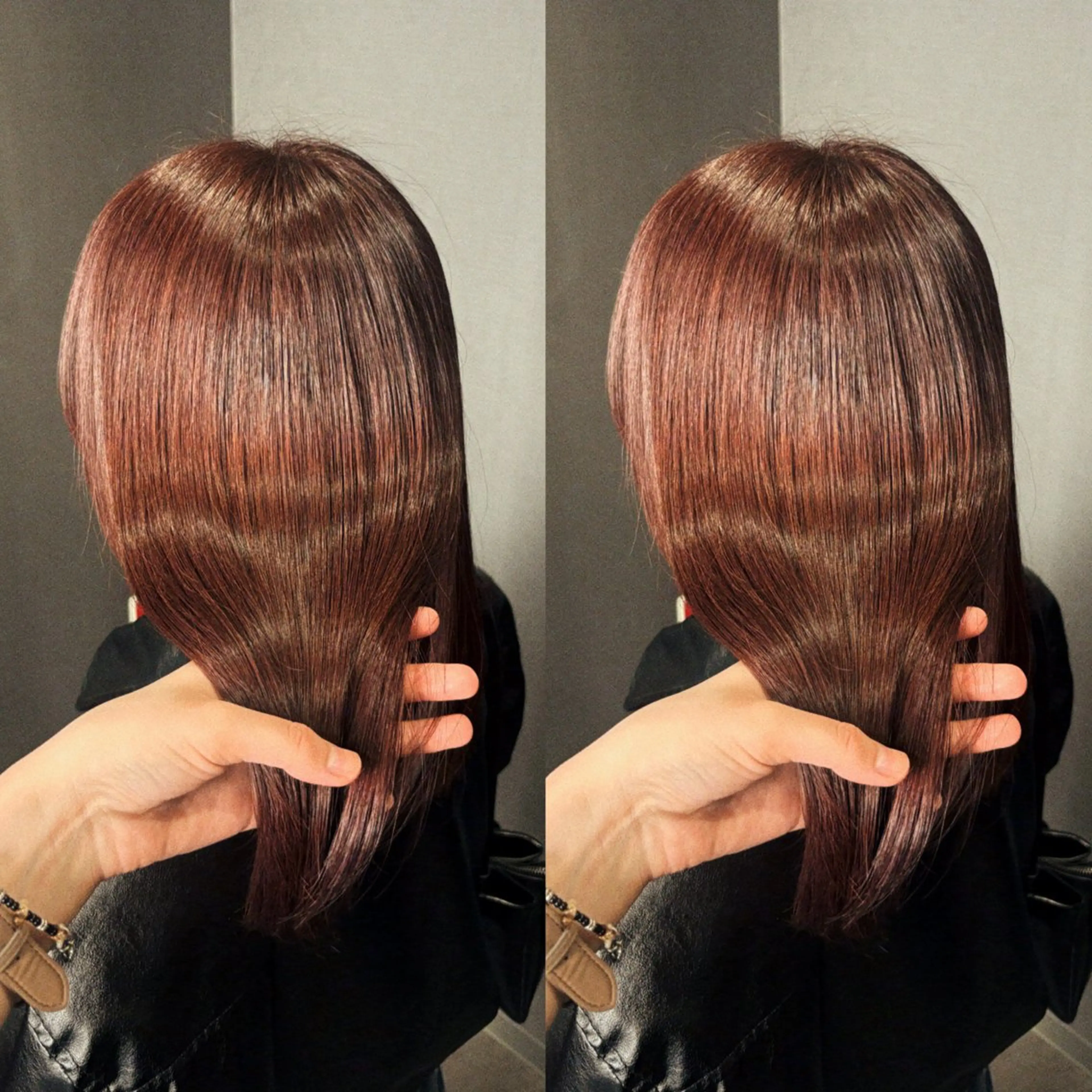 ミディアム ヘアカラー 彩名/透明感カラー/ レイヤーカットのヘアスタイル