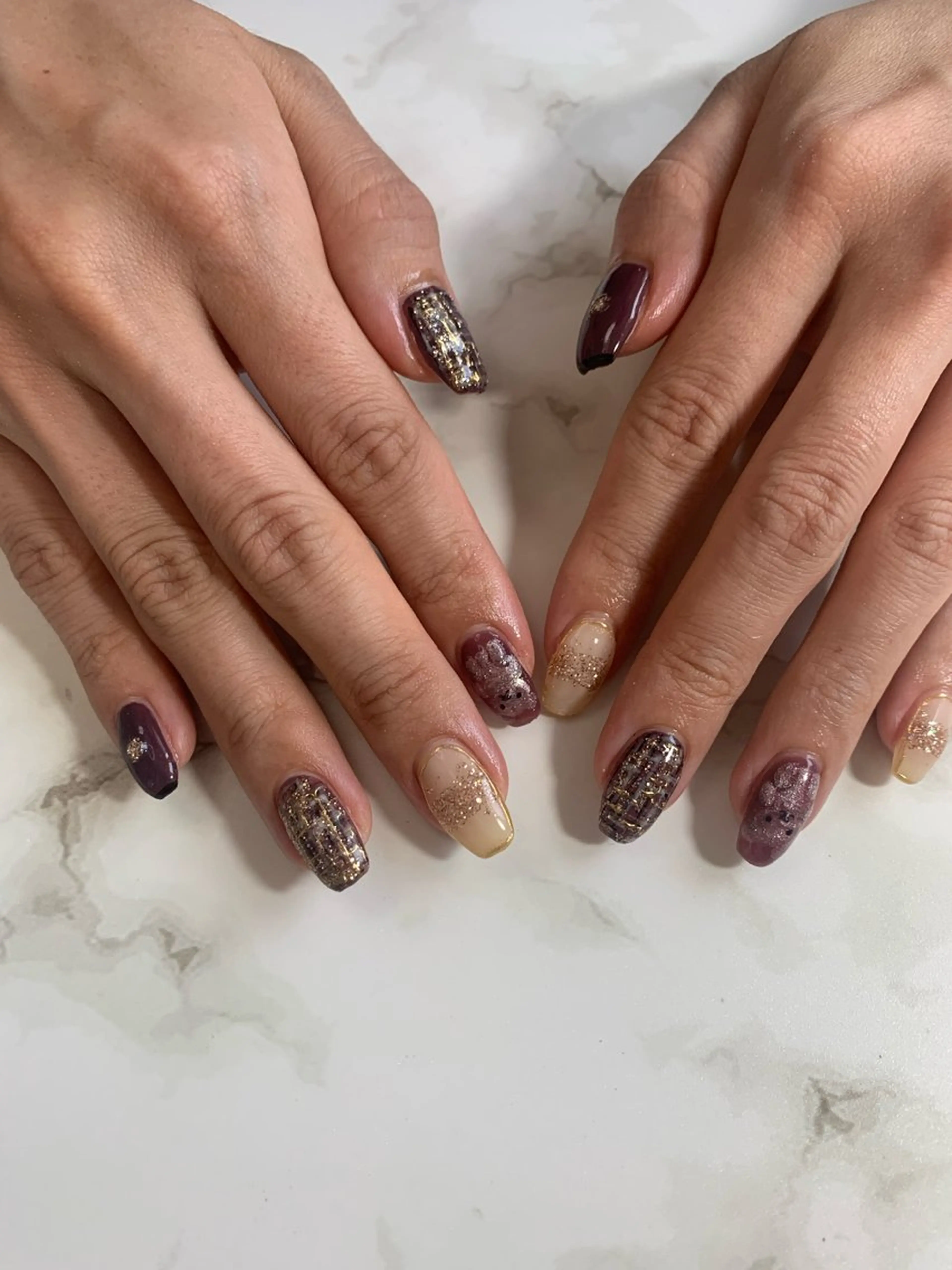 ネイル ツイードネイル Coconail 恭子のネイルデザイン