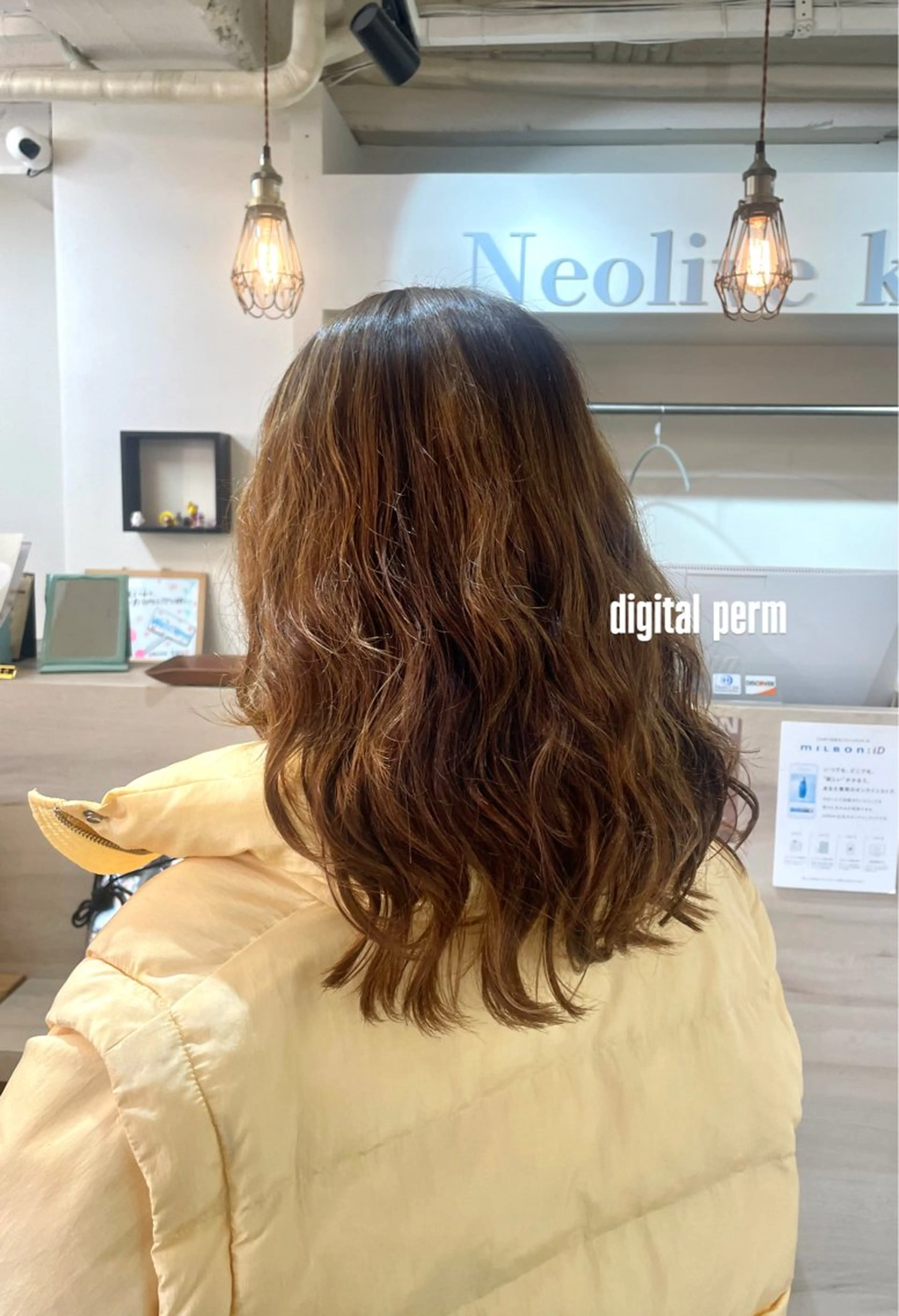セミロング パーマ セミロングパーマ ニュアンスパーマ 透明感カラー☆スパ☆ 石上遥楓のヘアスタイル