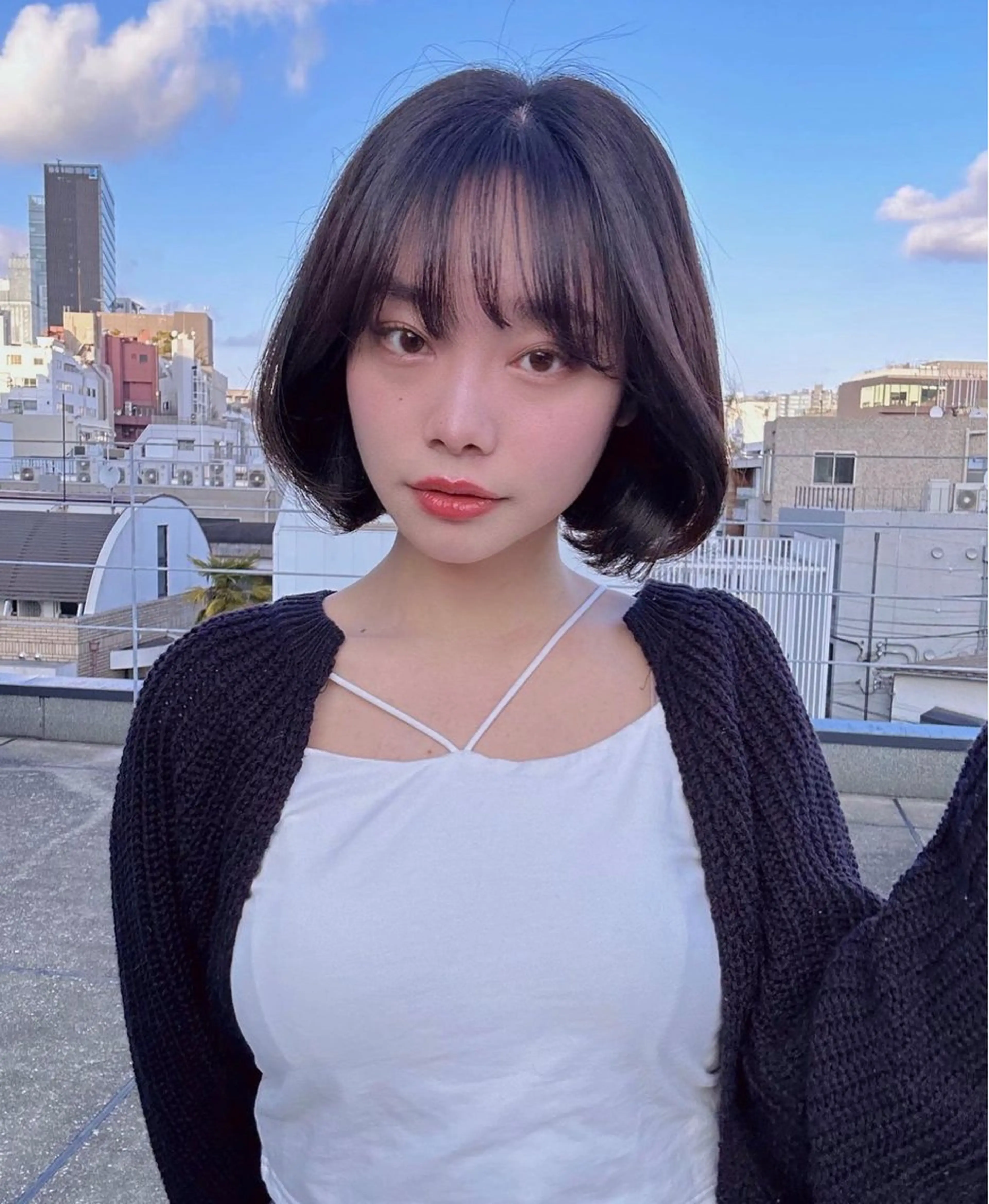 ショート カラー ボブ タンバルモリ トリートメント 韓国ボブ/ハッシュ カットKIRAのヘアスタイル