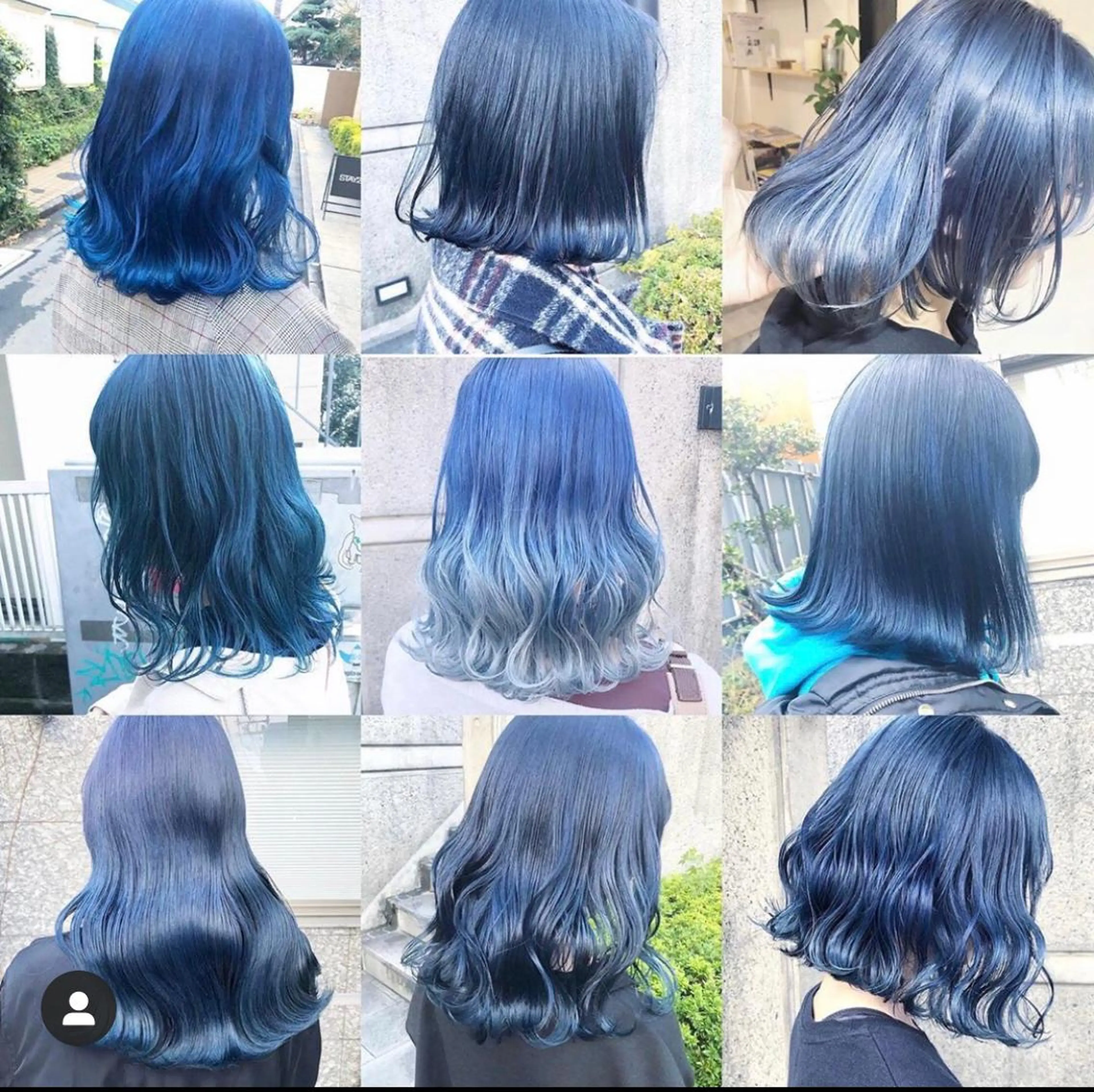 セミロング カラー ヘアアレンジ ブルーカラー トッチ 艶髪髪質改善のヘアスタイル