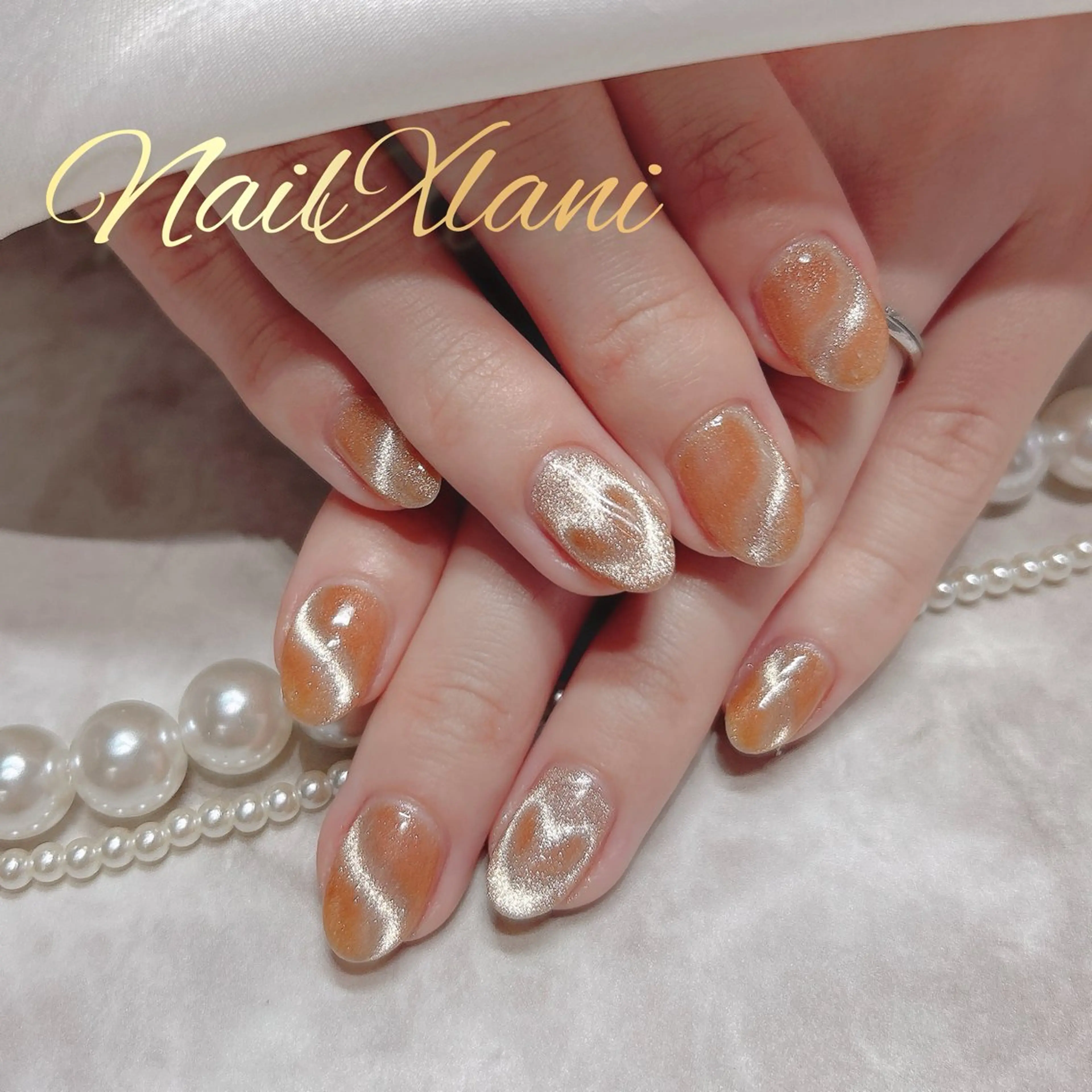 ネイル フットネイル ジェルネイル マグネットネイル パラジェル Nail×Lani 深爪矯正対応◎のネイルデザイン