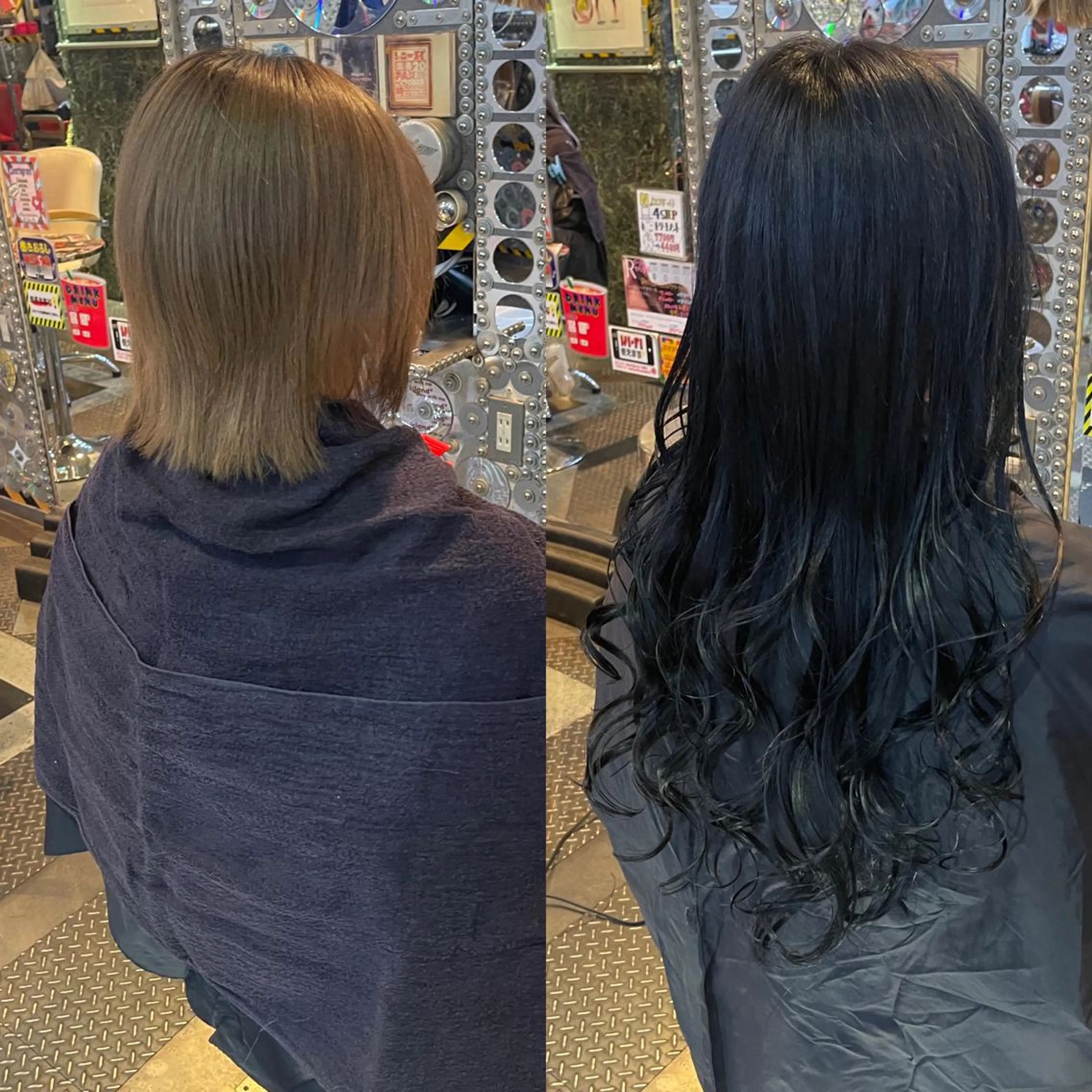 ショート カラー ヘアアレンジ 編み込みエクステ シールエクステ 黒髪 ブルーカラー ブルーブラック 🌈派手髪エクステ ブレイズ🌈ひろとのヘアスタイル