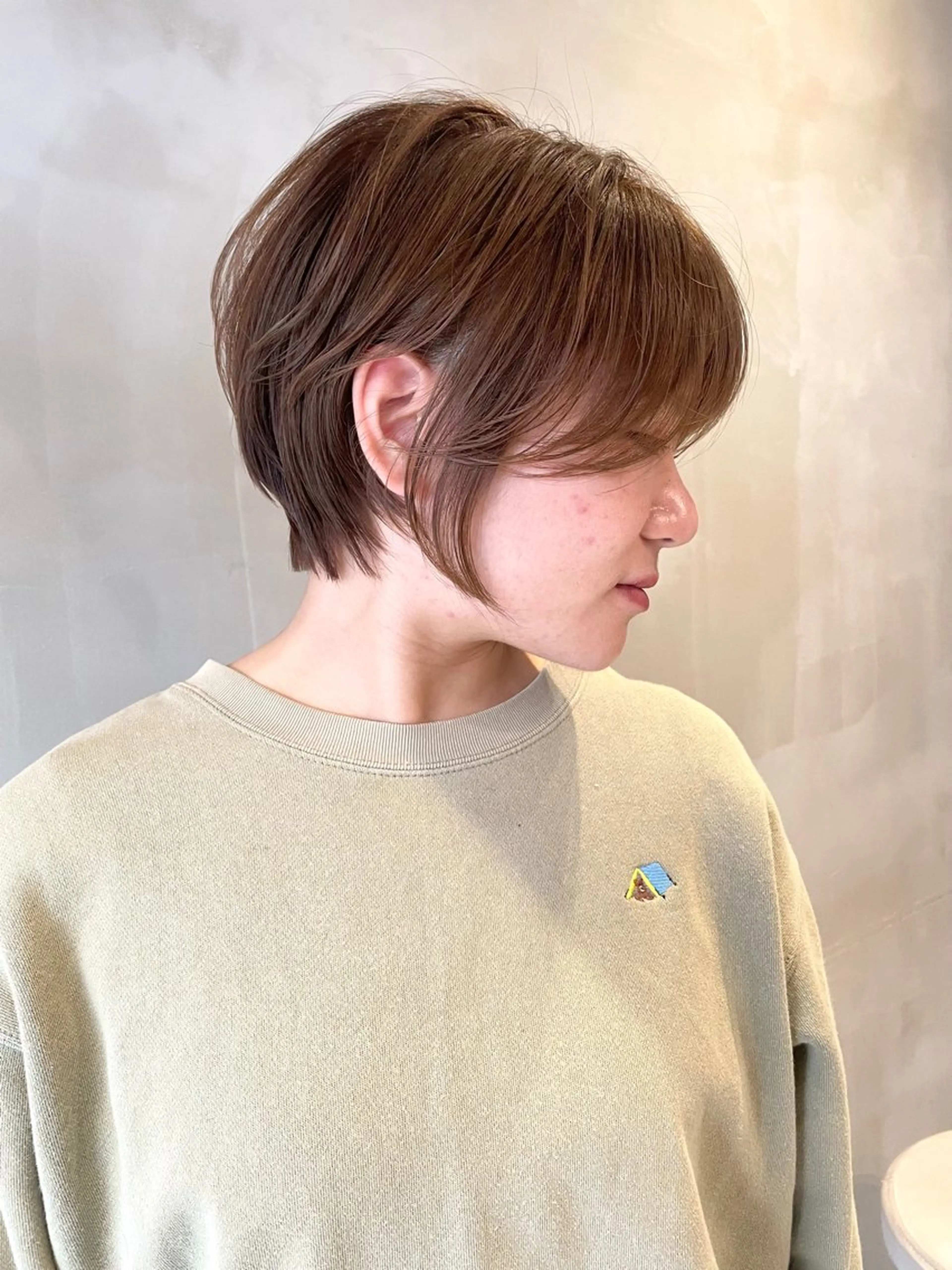 ショート カラー くびれヘア ショートヘア カット ヘアカラー トリートメント ショート/似合わせ レイヤー/福岡聖容のヘアスタイル
