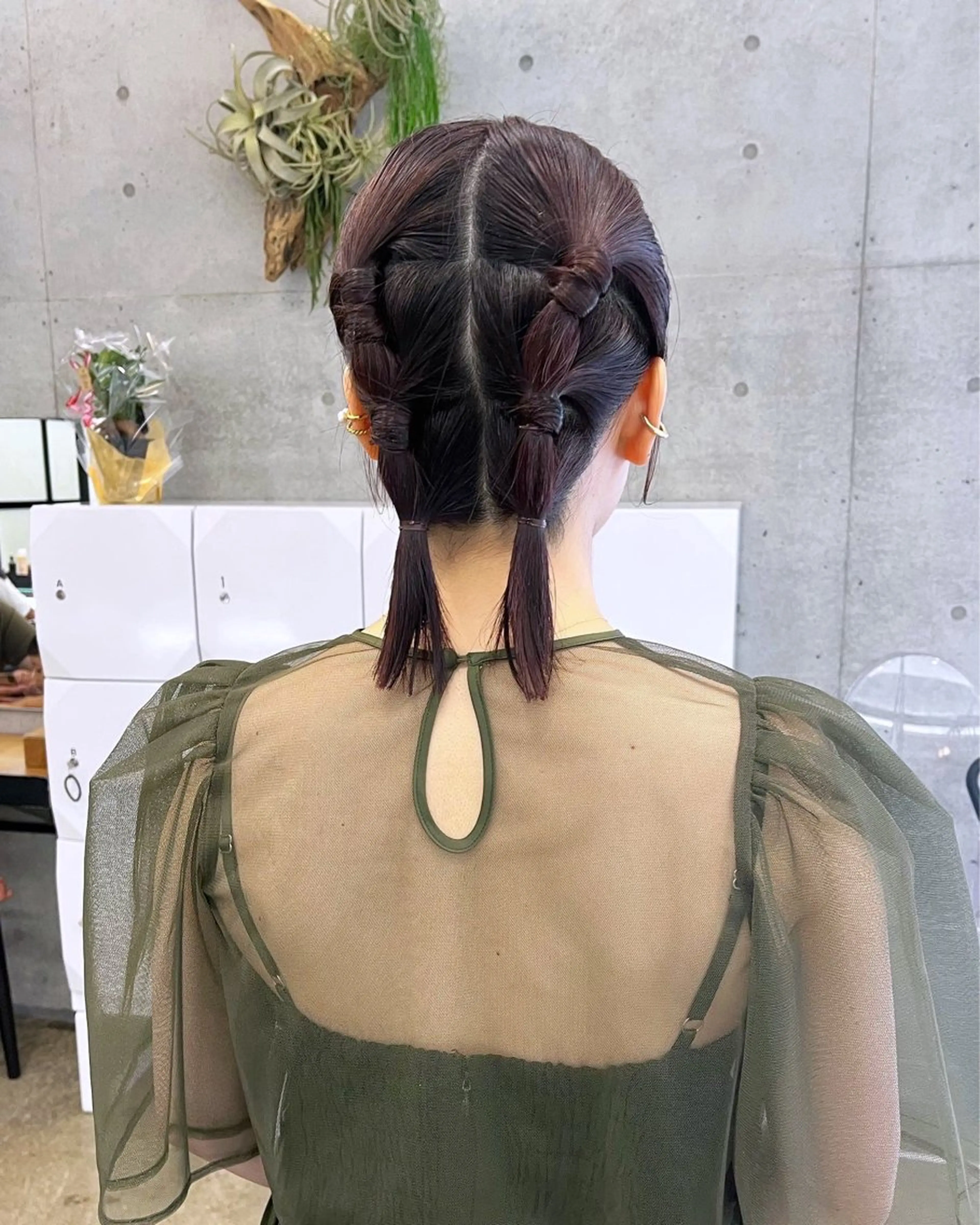 ミディアム ヘアアレンジ ヘアセット 暖色カラー/ピンク カラー/HARUKAのヘアスタイル