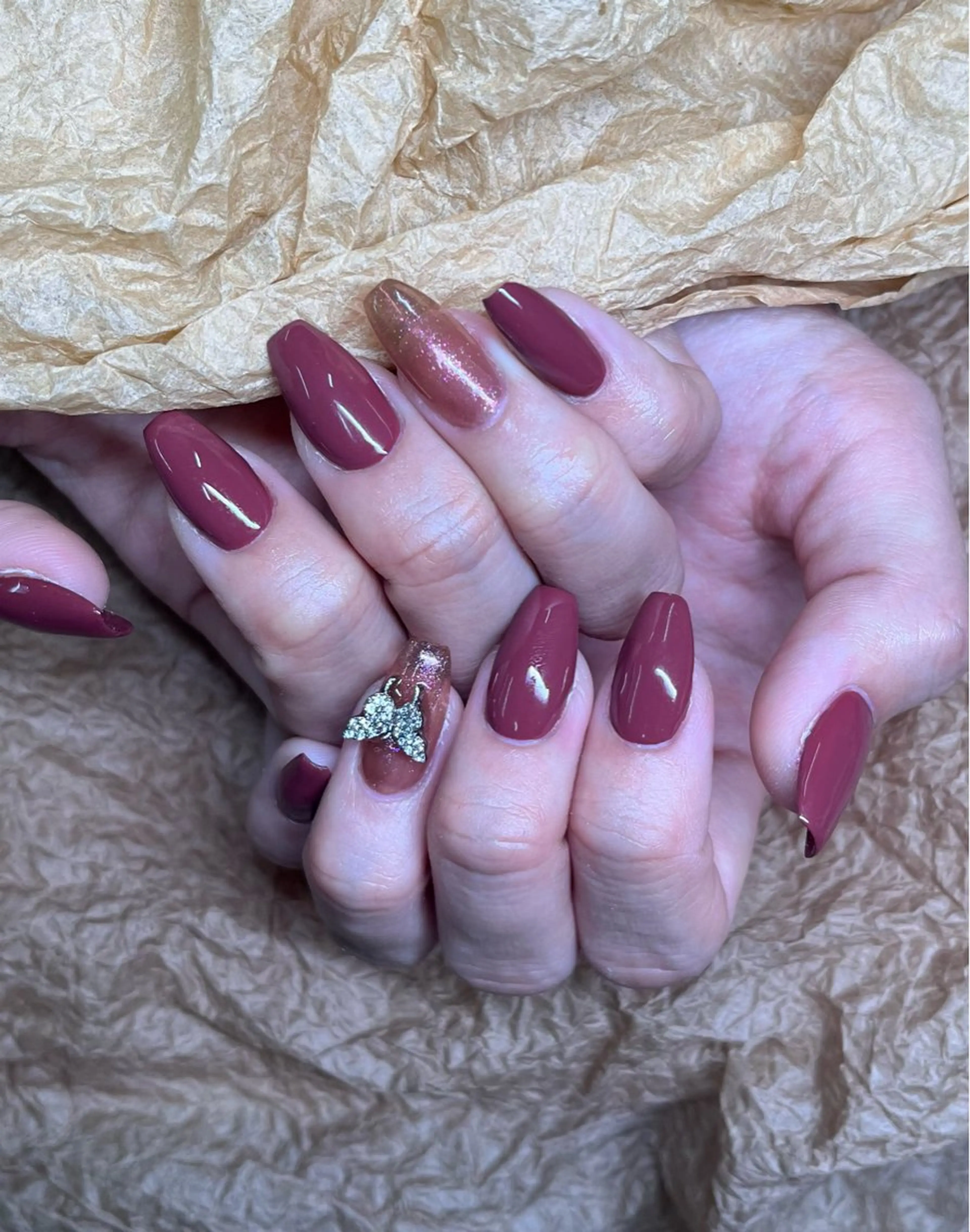 ネイル 持ち込み ワンカラーネイル ワンホンネイル 冬ネイル クリスマス ToliyDeliy Nail Salonのネイルデザイン