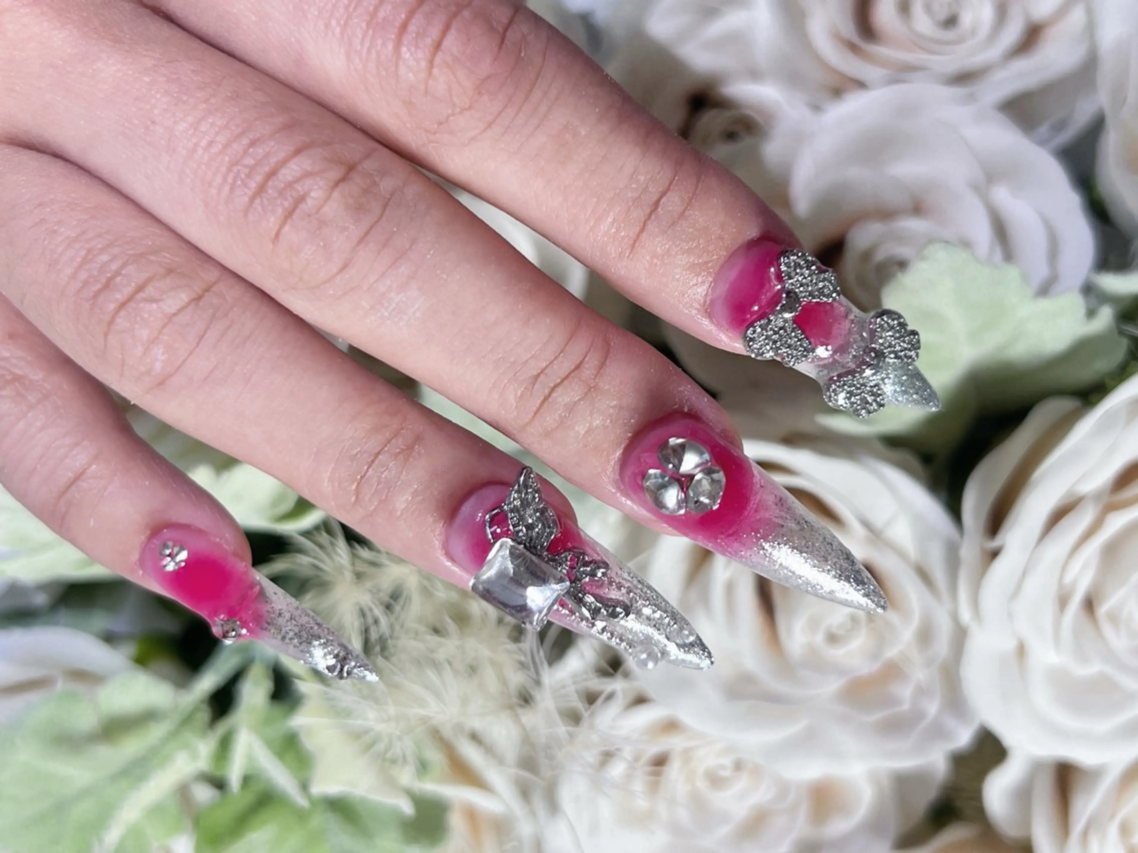 ネイル ロングネイル 持ち込み スカルプネイル ワンホンネイル ハンドネイル Painty所属・Painty nailのネイルデザイン