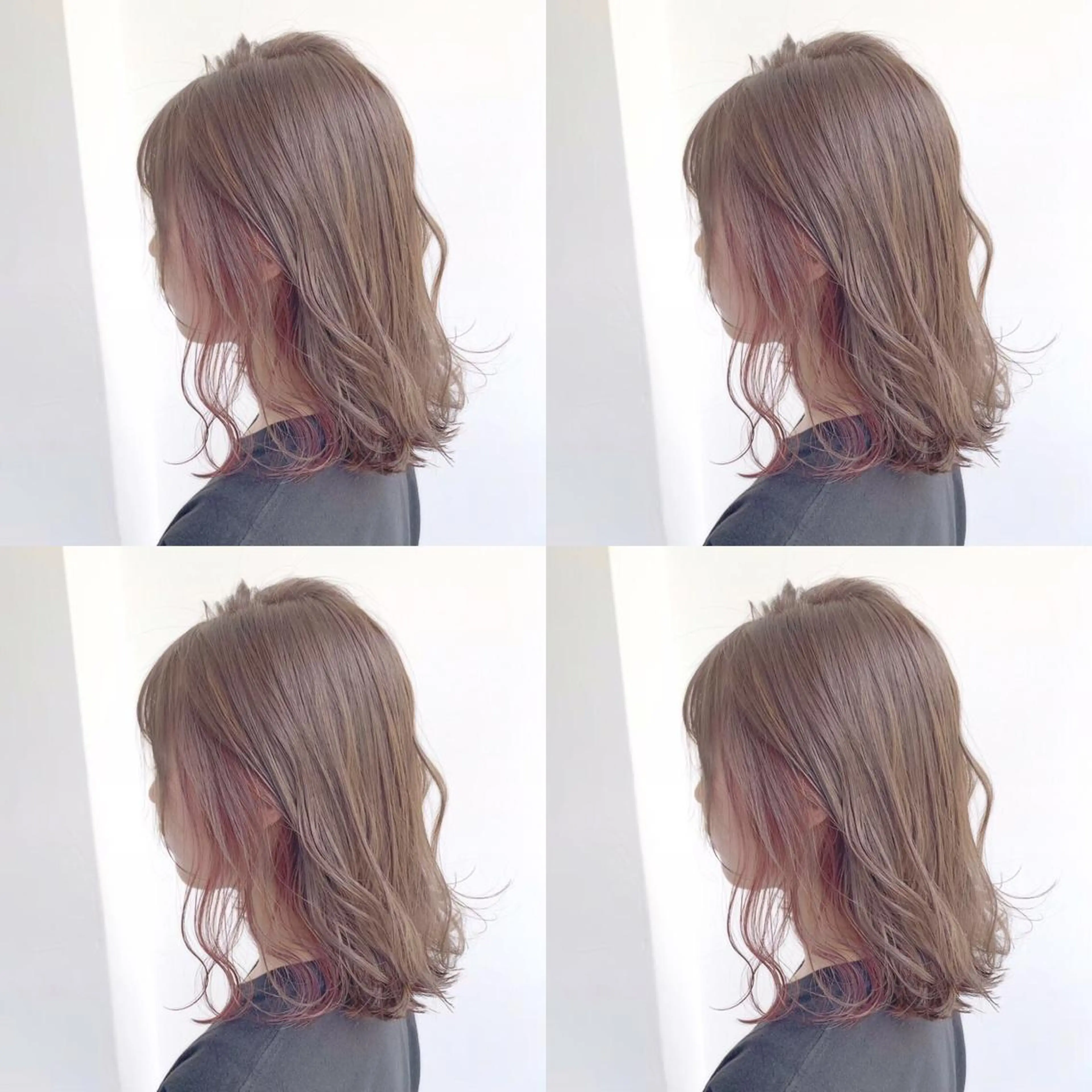 セミロング カラー エフェクトブリーチ 🌟前澤啓太朗のヘアスタイル