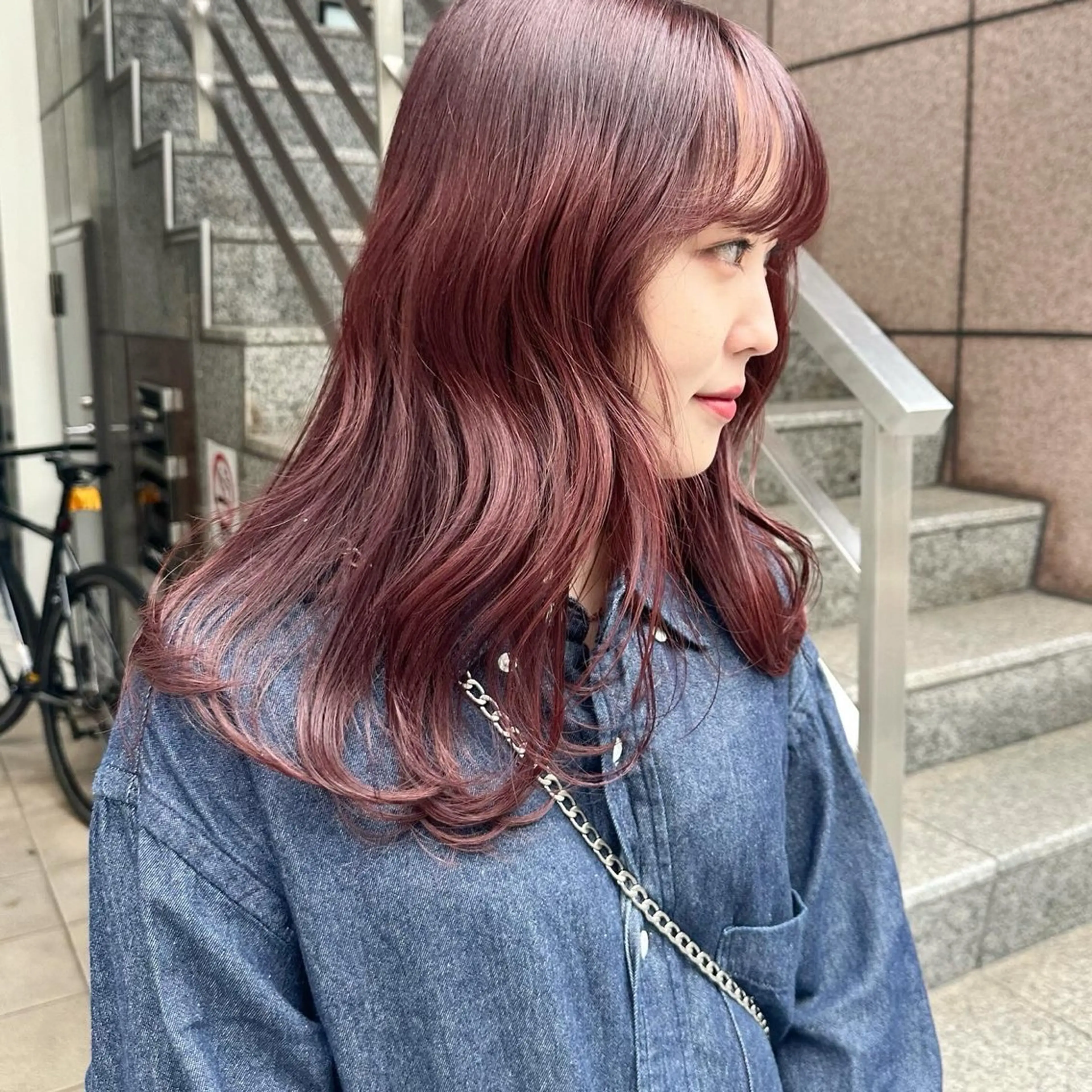 セミロング カラー ヘアカラー トリートメント 艶ストレート✨透明感 カラー🎀♡mariのヘアスタイル