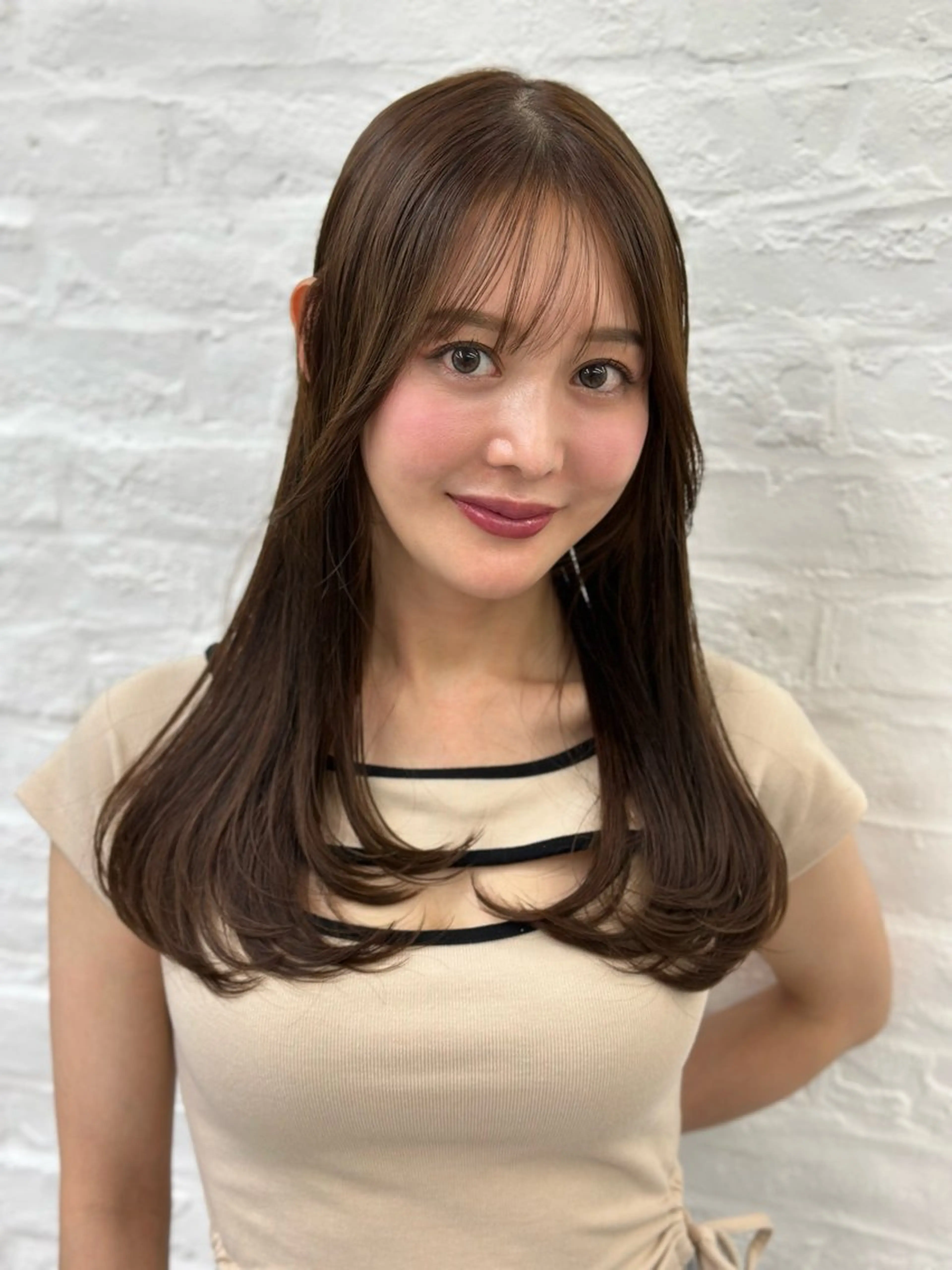 セミロング 前髪顔まわりカット 🌈中村海聖のヘアスタイル