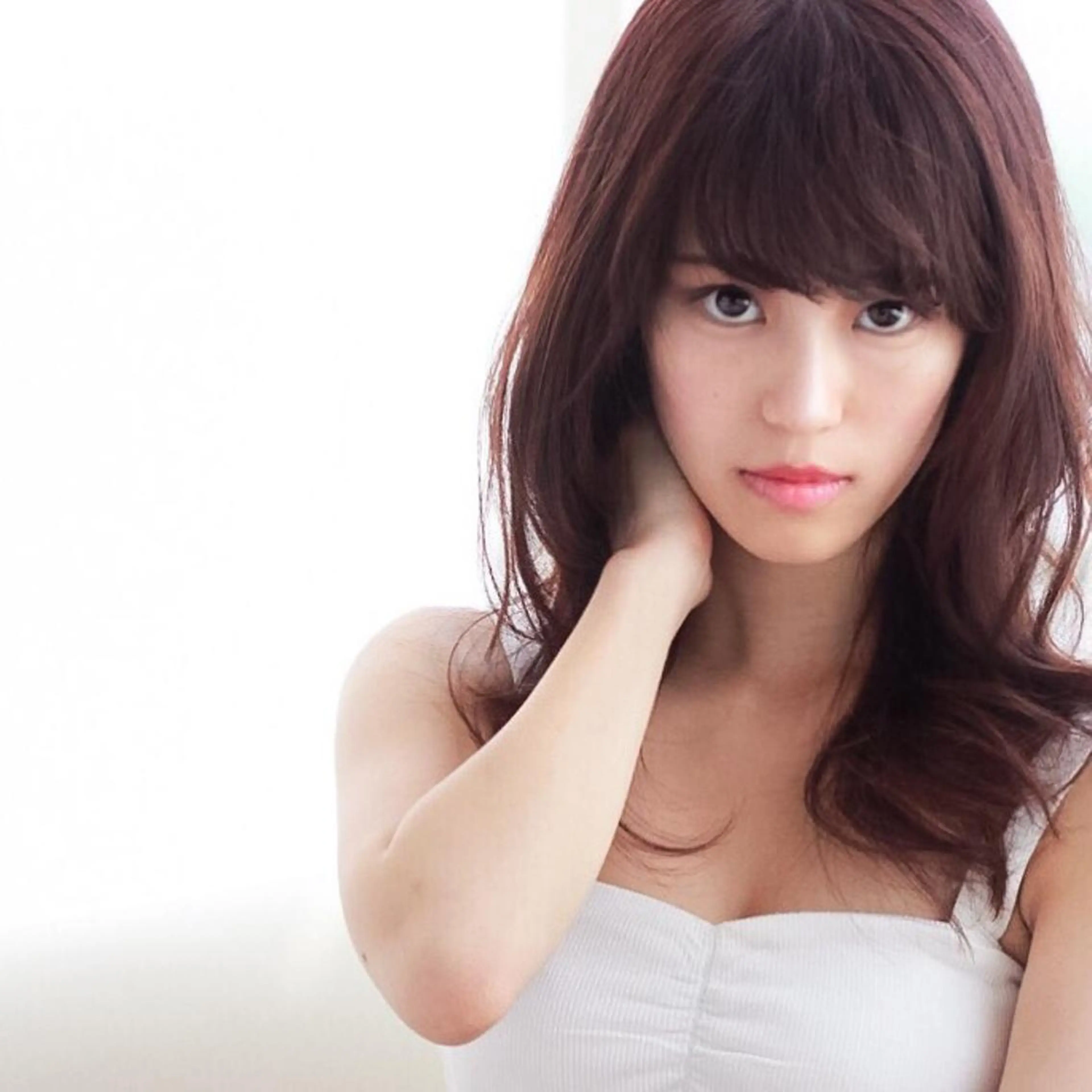 ミディアム セミロング ロング カラー ピンクカラー 中山 天地のヘアスタイル