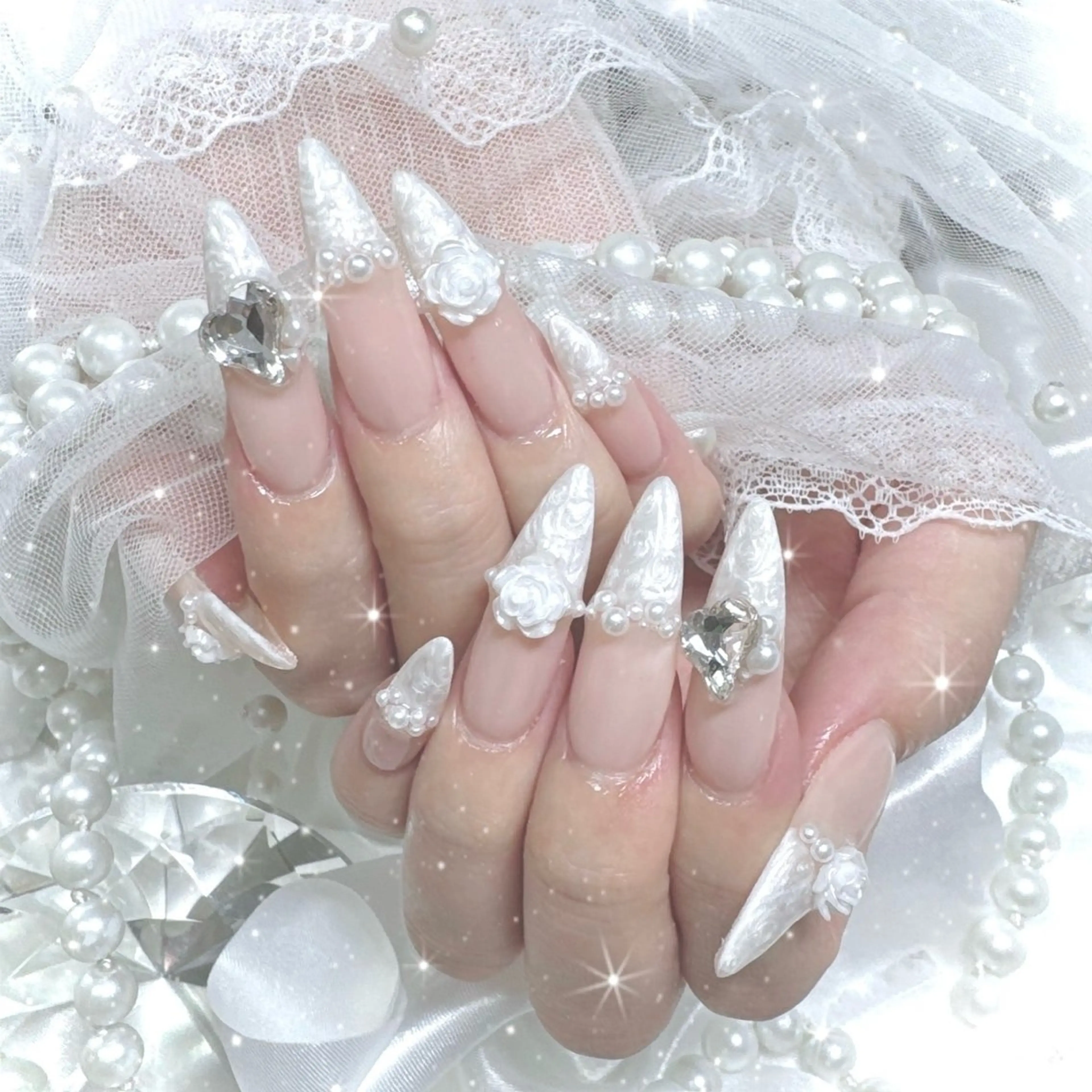 ネイル 氷ネイル・うるうるネイル ハンドネイル Marin nailのネイルデザイン