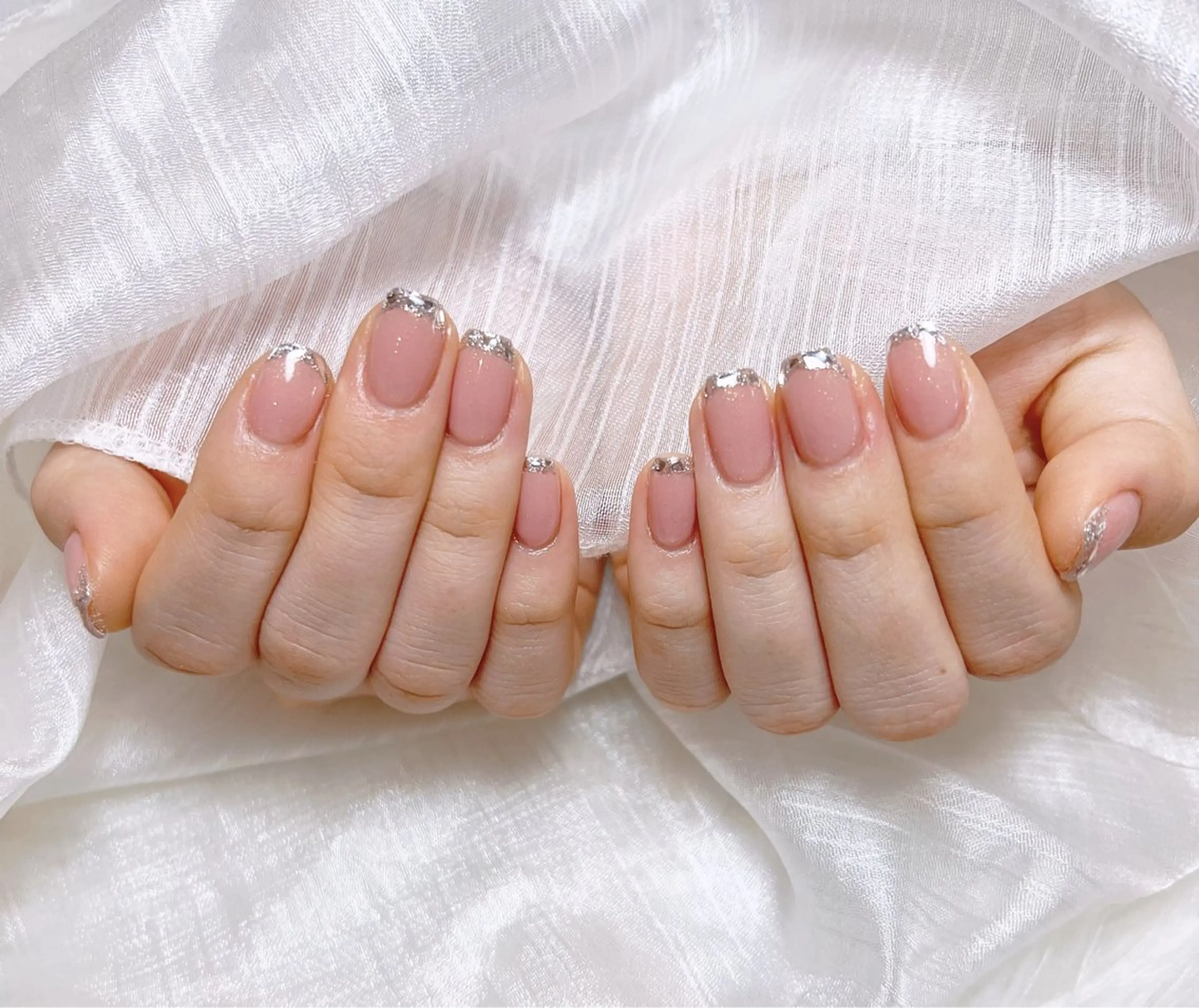 【大人気No.1】☆♪キラキラ可愛い☆♪ガラスフレンチ☆♪            🌸初回ジェルオフ無料です。🌸の写真