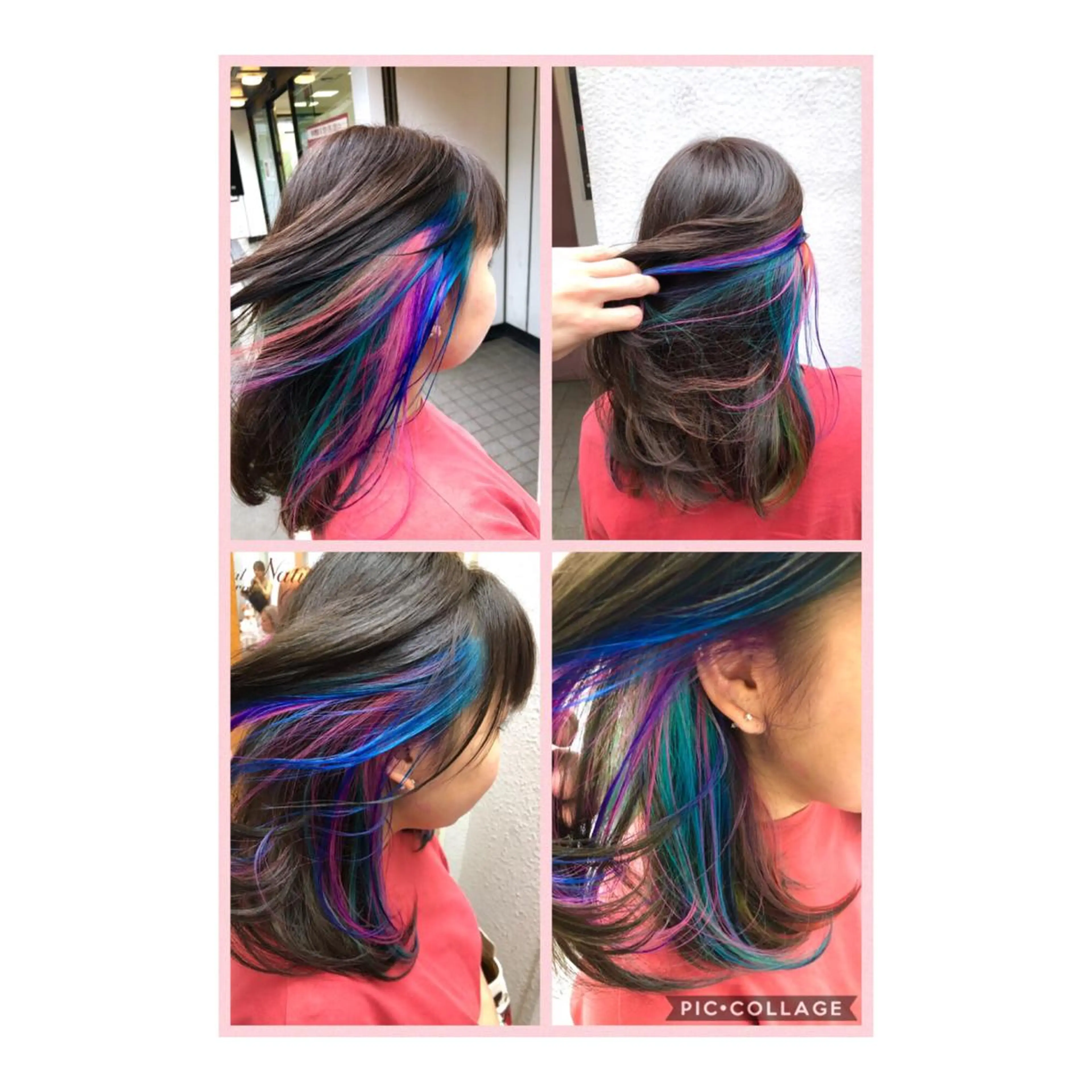 セミロング カラー ブリーチ インナーカラー ユニコーンカラー トリートメント 100%髪質改善特化 TRUNSのヘアスタイル