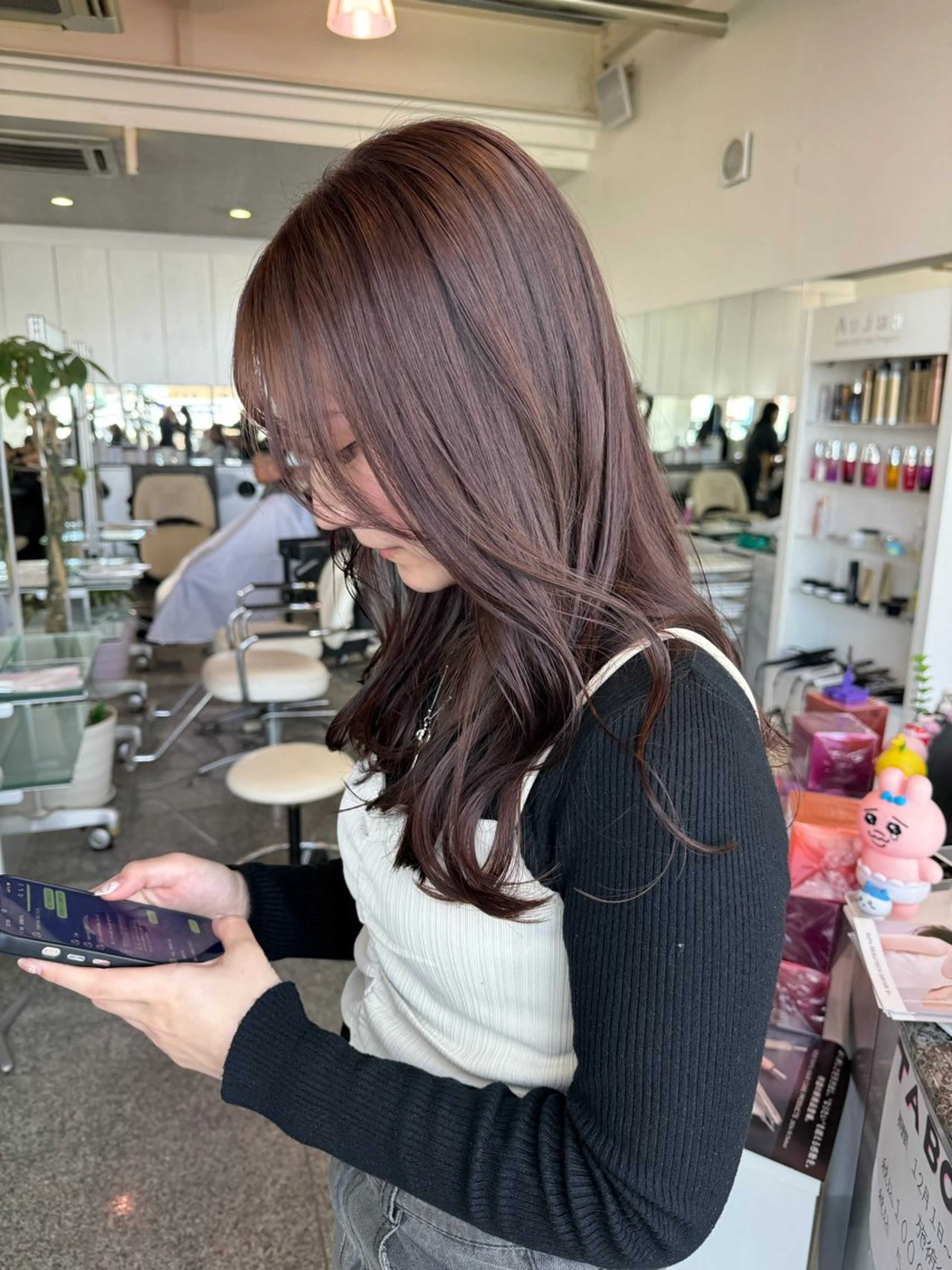 セミロング カラー ブラウンカラー ピンクカラー ピンクブラウン 🫧ヒシダアキ taboo.i🫧のヘアスタイル