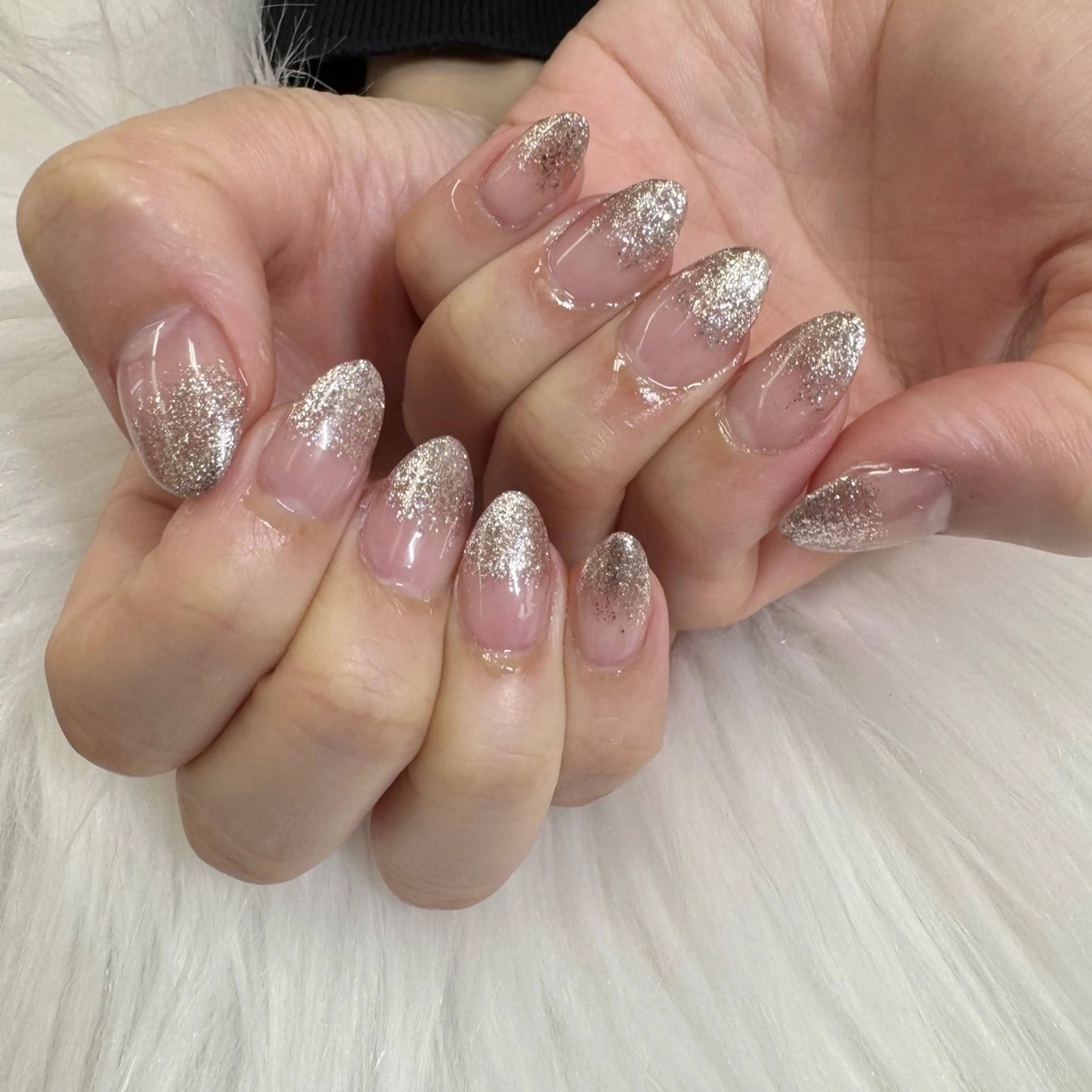 ネイル グラデーション ラメ(グリッター) ラメグラデーション chai.上本町 UNRIのネイルデザイン