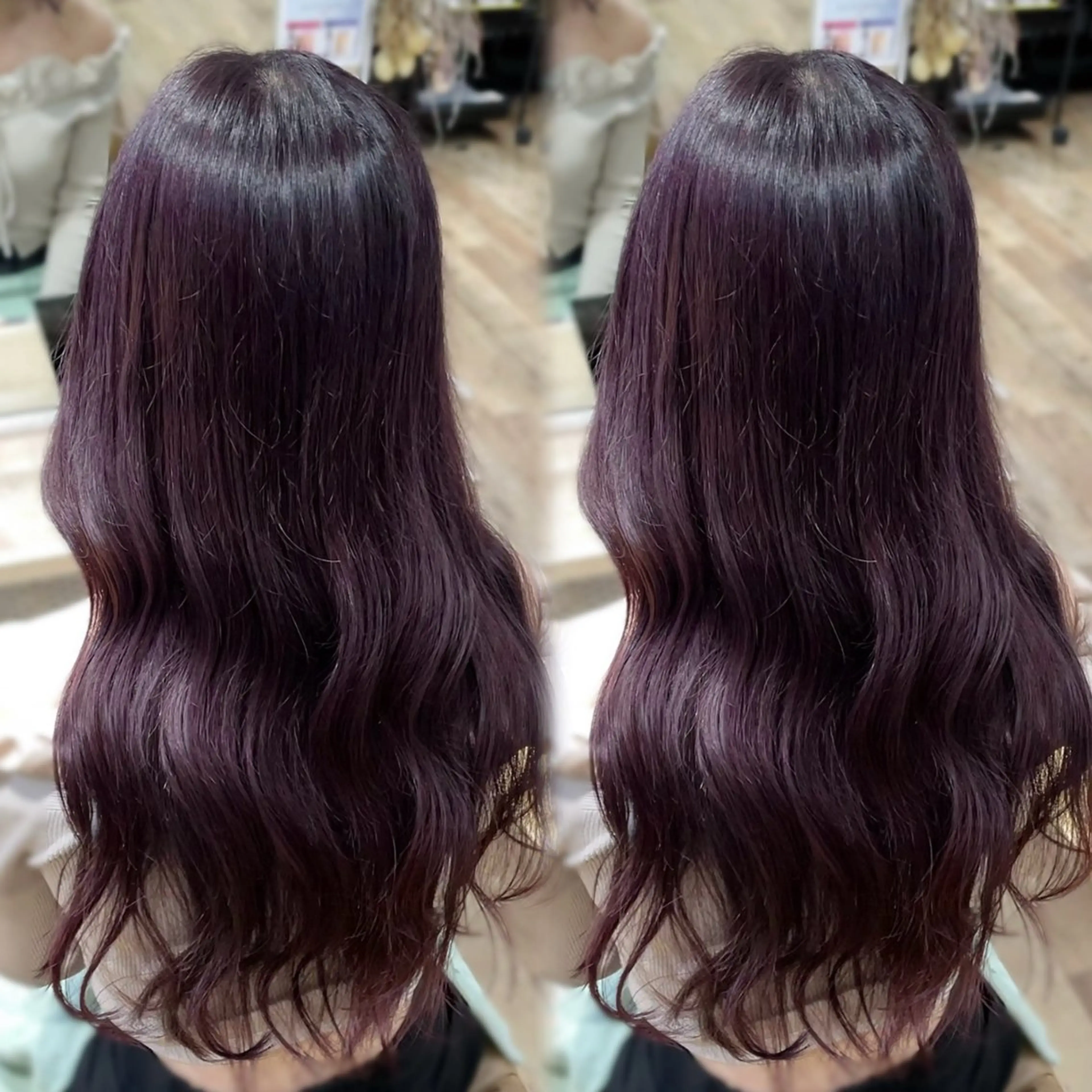 ロング カット ヘアカラー トリートメント ピンク・ラベンダー/ レイヤー/NANAのヘアスタイル