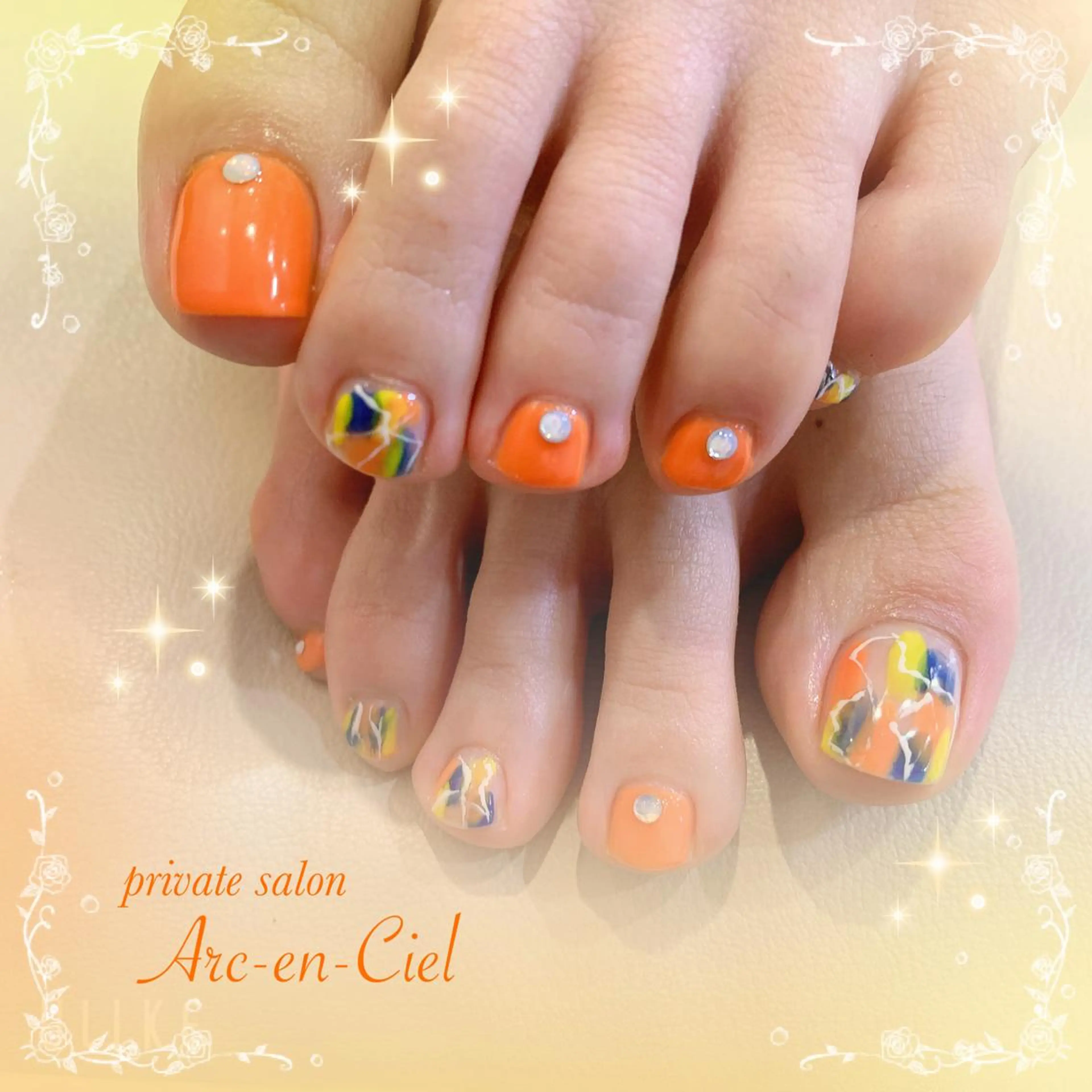 ジェルネイル／お出掛けフットネイルの写真