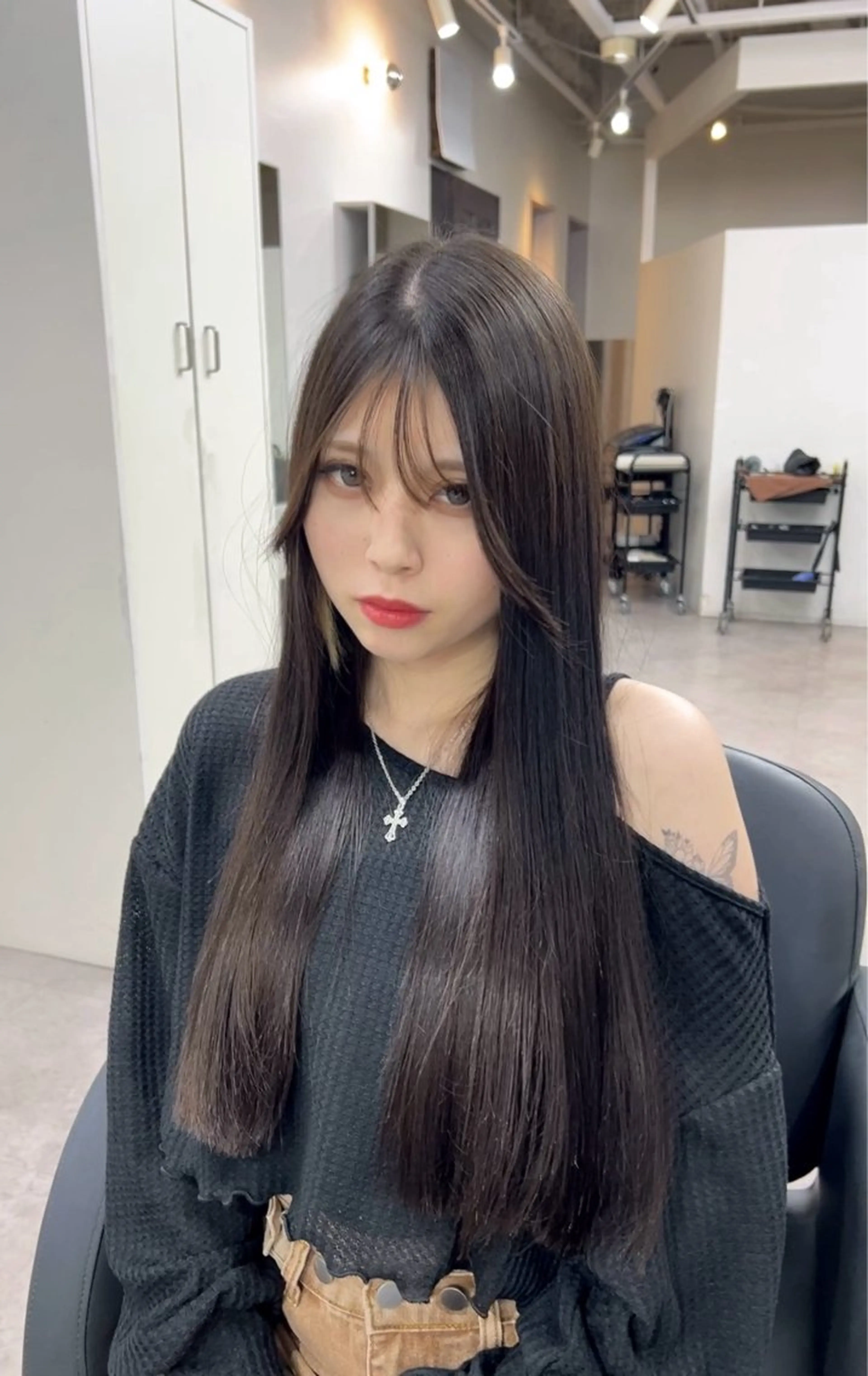 ロング 髪質改善 縮毛矯正 トリートメント カット ヘアカラー トリートメント 🫧髪質改善 講師🫧🍎幹細胞のヘアスタイル