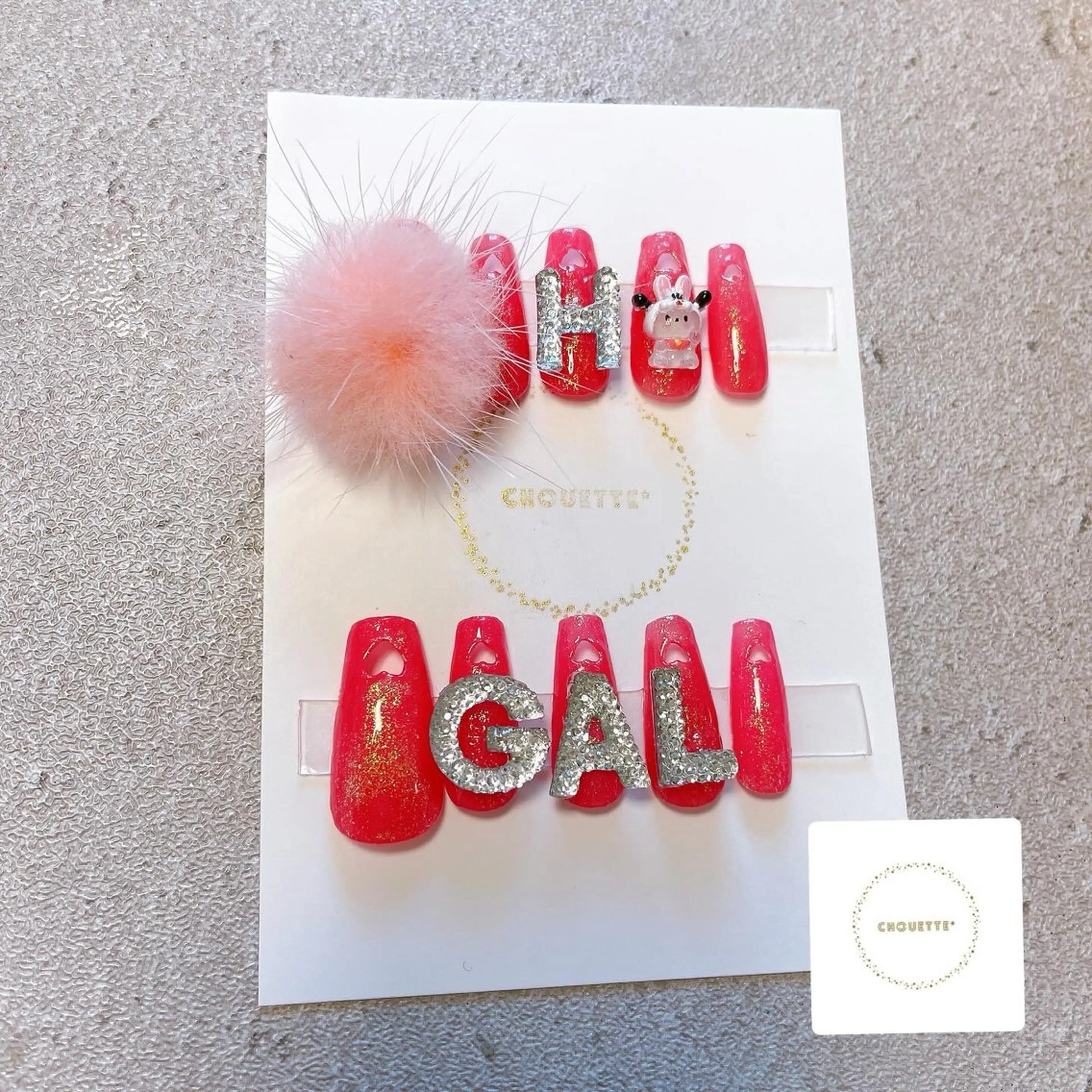 GAL👱🏻‍♀️‎🤍コギャル🩷ロングキッズネイル💅✨自分で色やパーツを選んでもらって作成致します💓‪💓‪の写真