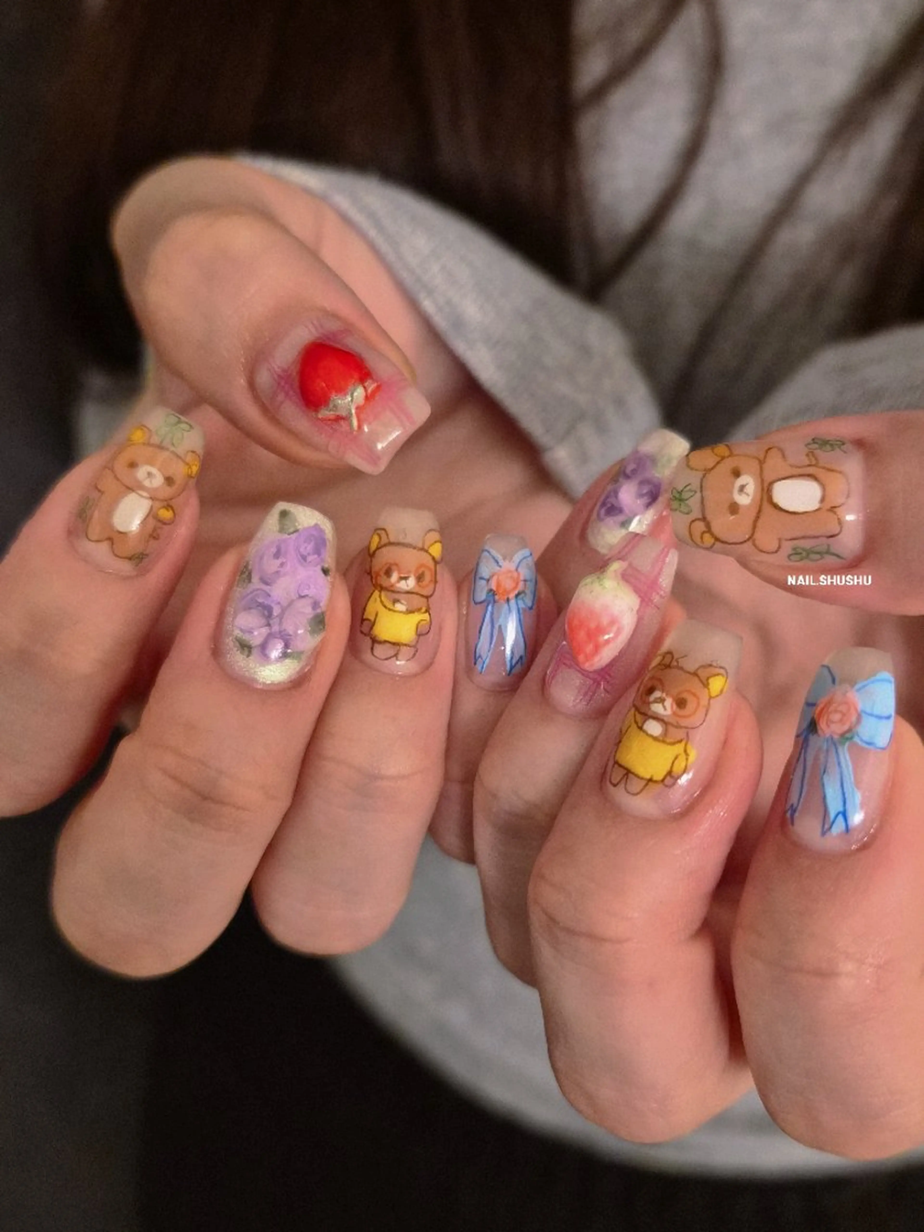 ネイル ハンドネイル 3dパーツ/流行り 👧shushu❤️のネイルデザイン