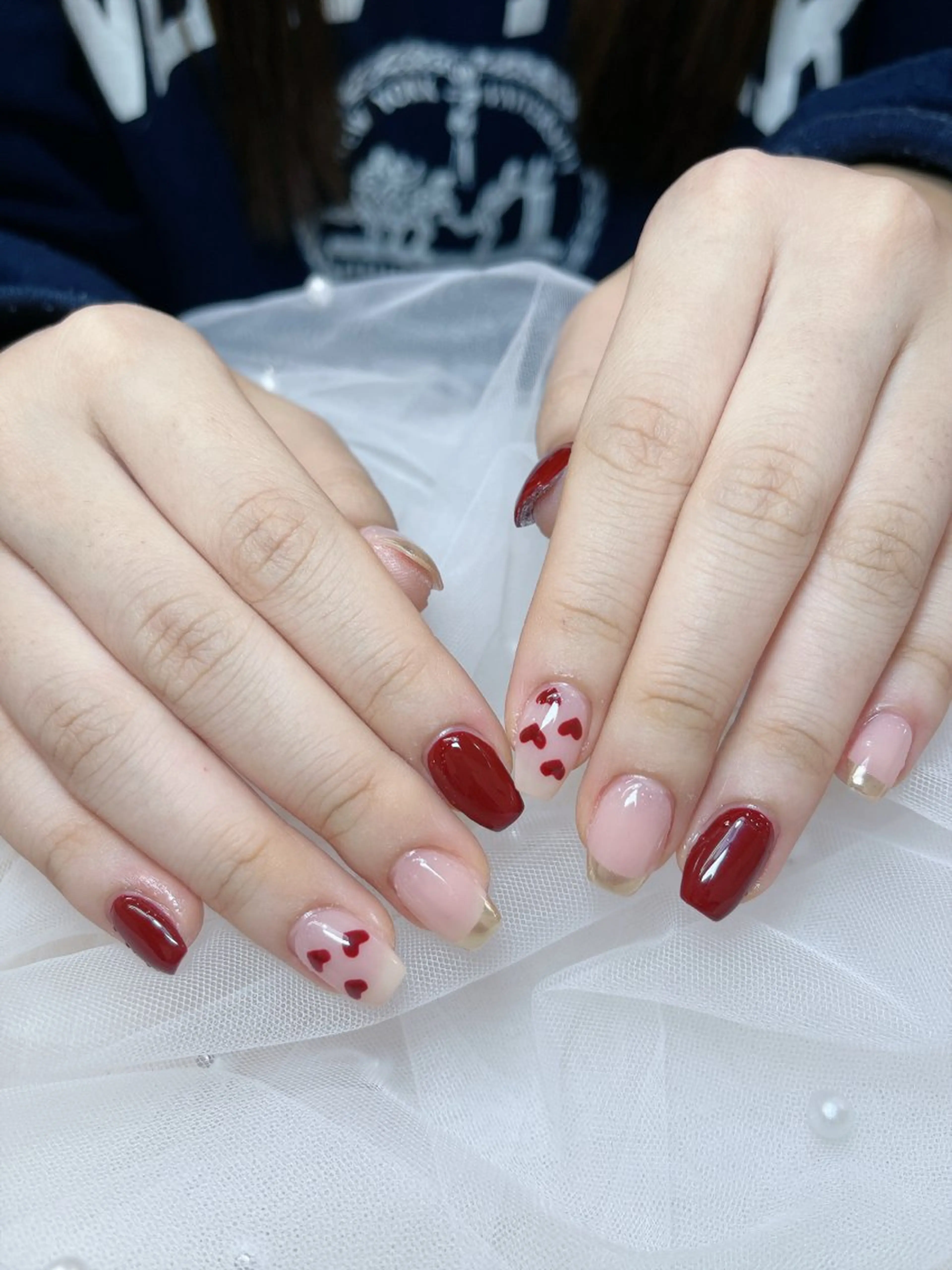 ネイル チークネイル フレンチネイル グラデーション 氷ネイル・うるうるネイル キラキラネイル ハンドネイル DUO MI nail salonのネイルデザイン
