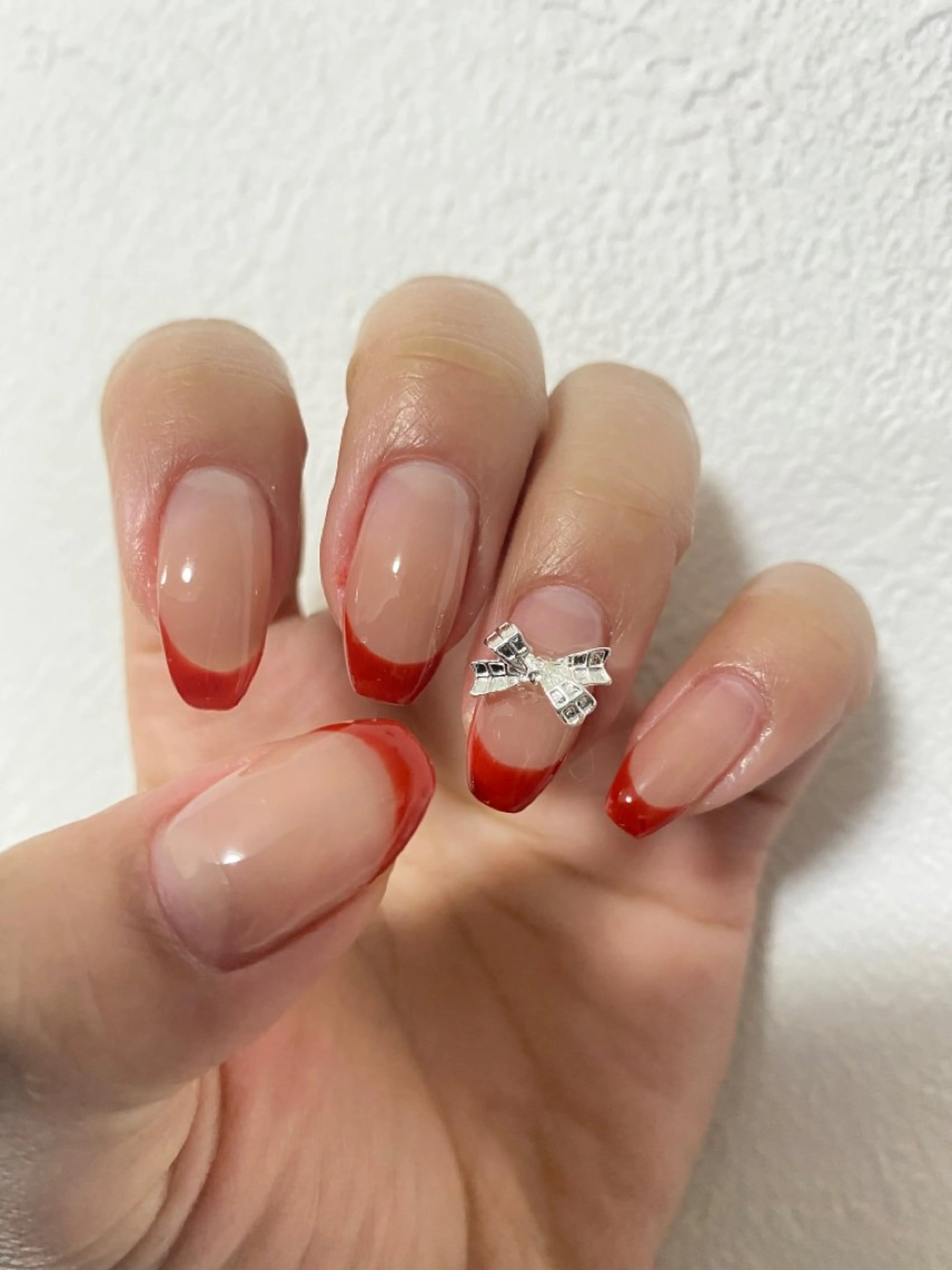 ネイル フレンチネイル リボン HandS ネイル 自宅サロンのネイルデザイン