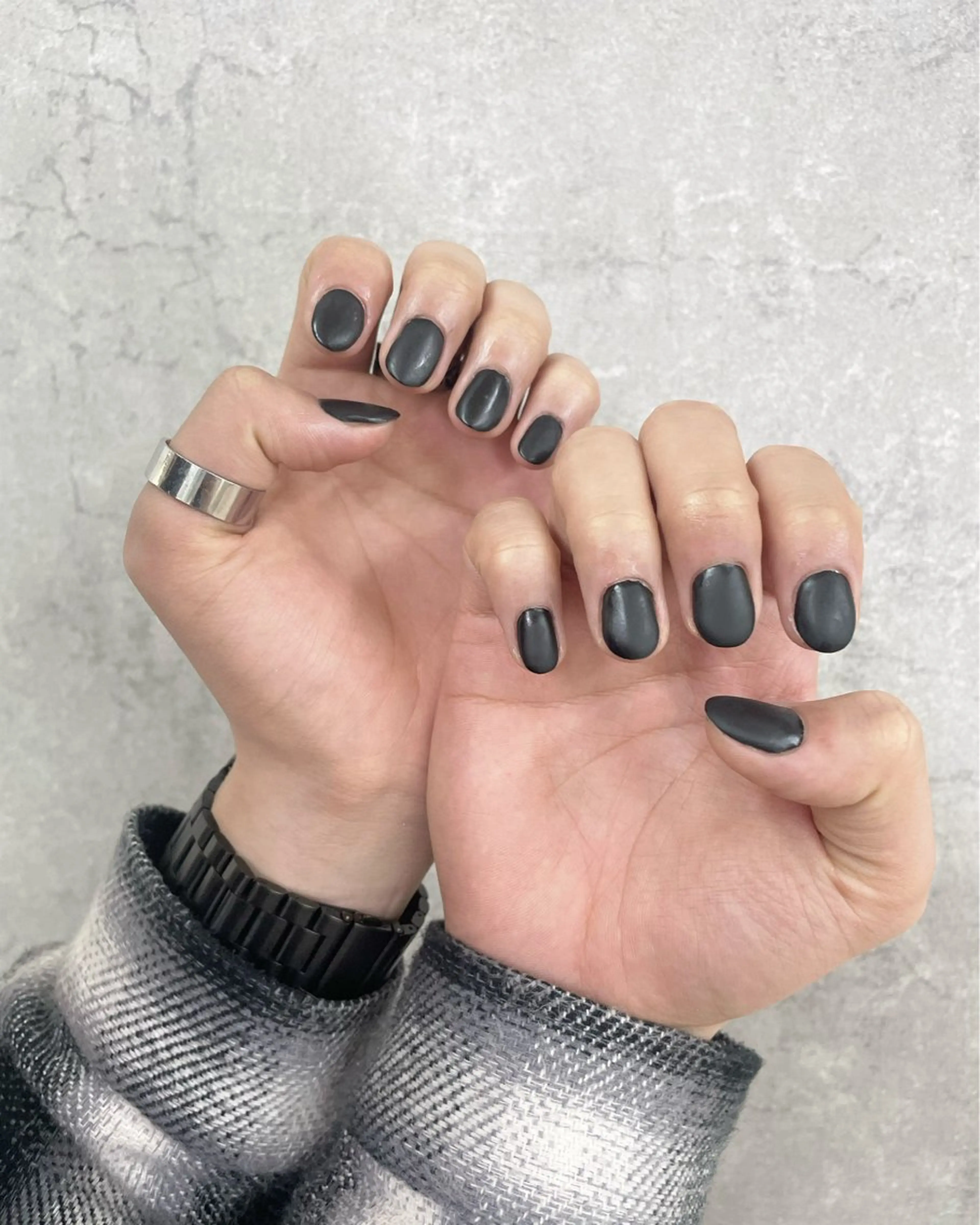 メンズ ネイル マットネイル ハンドネイル NON🎀韓国 ちゅるんワンホン🎀のネイルデザイン