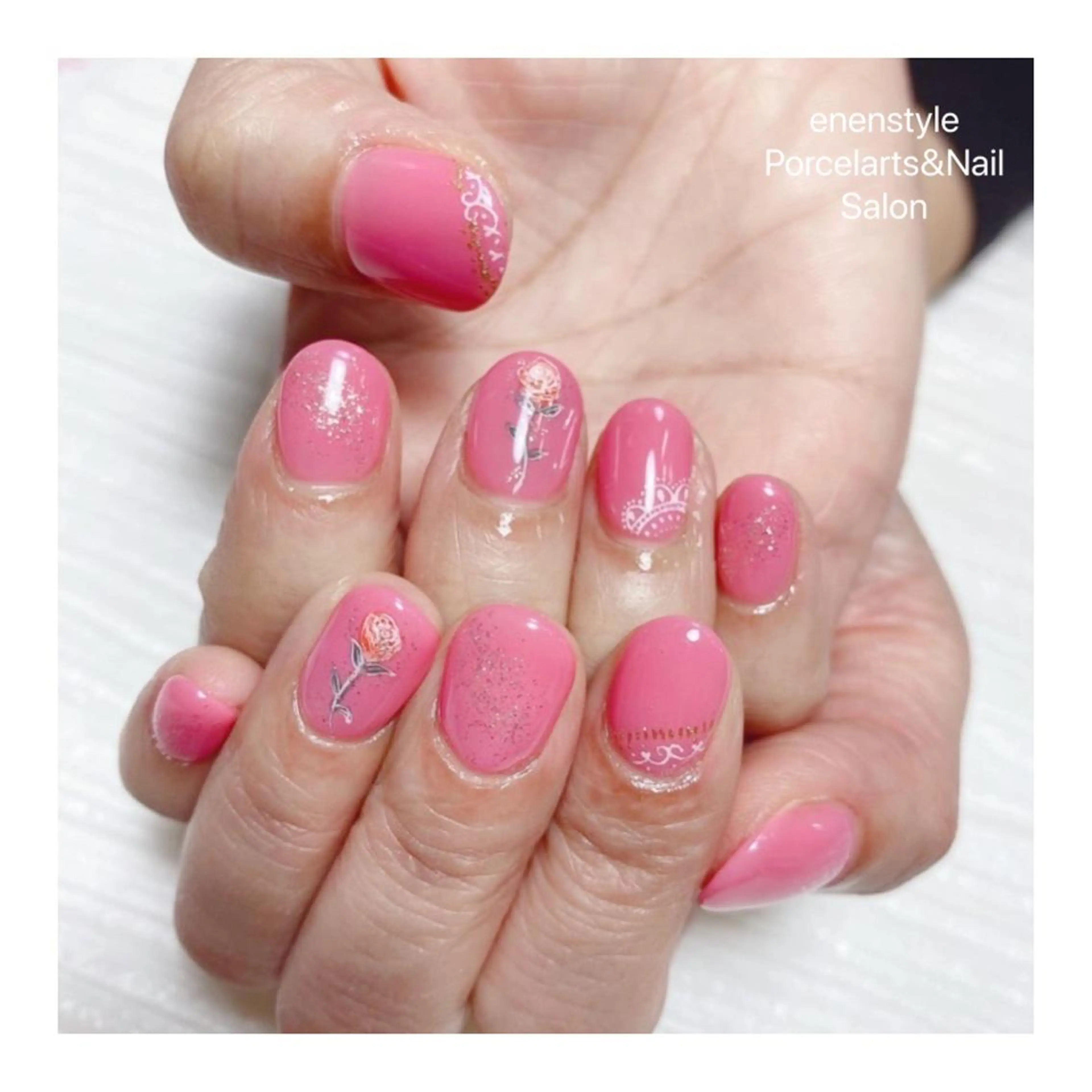 ショート ネイル ハンドネイル 👑enen style👑のネイルデザイン