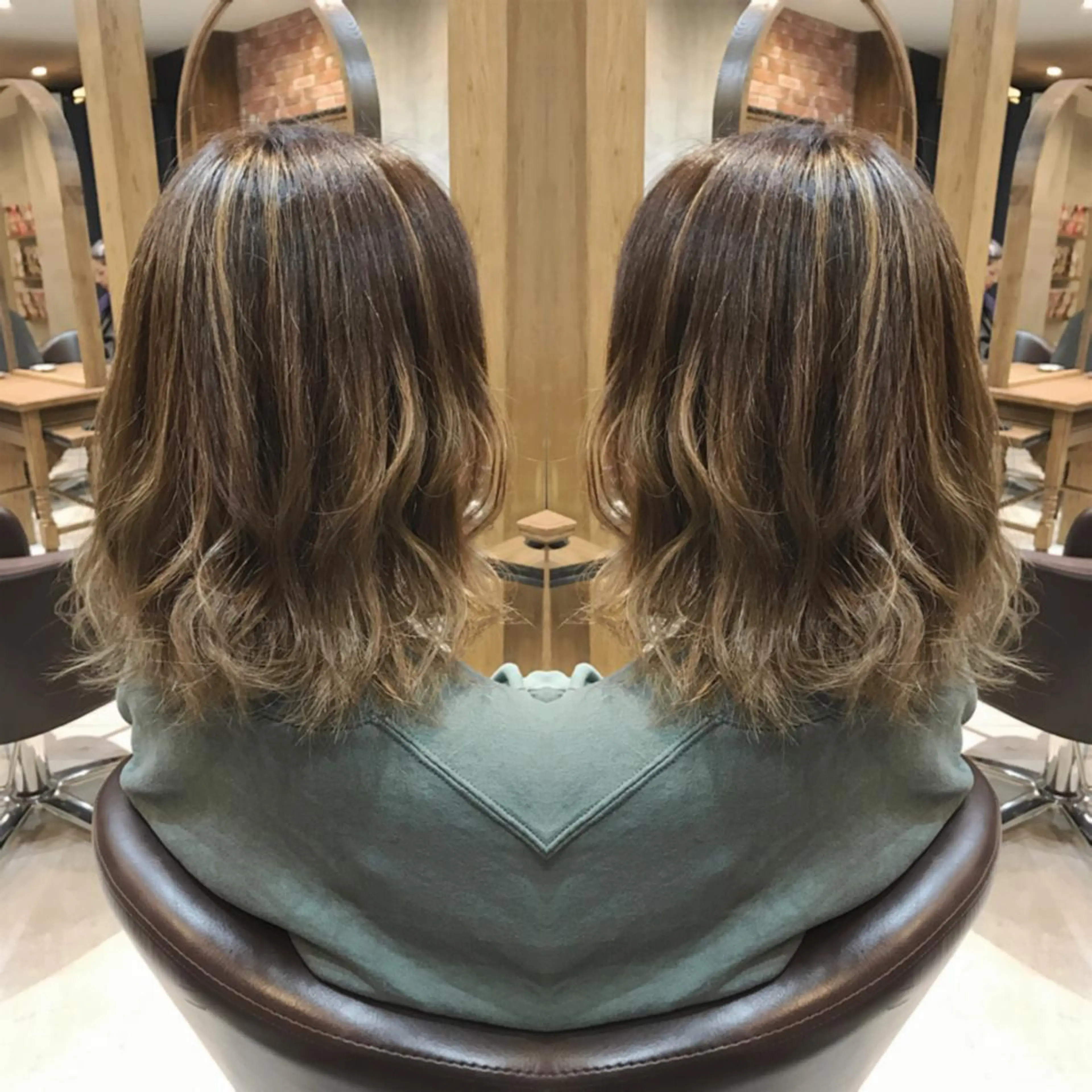 ミディアム カラー ヘアカラー 重政 和樹のヘアスタイル