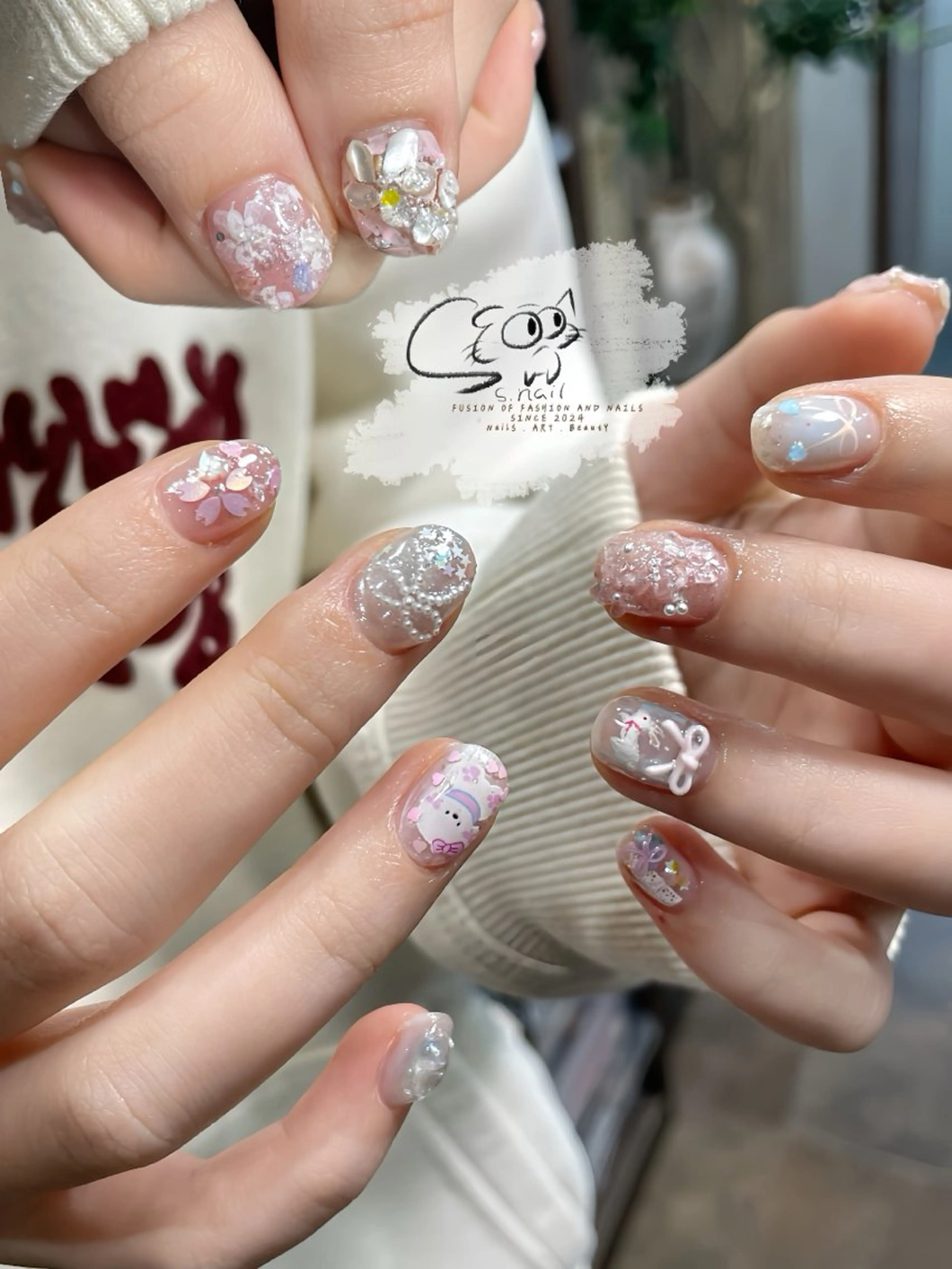 ネイル アートネイル チークネイル フレンチネイル グラデーション マグネットネイル S.nail _のネイルデザイン