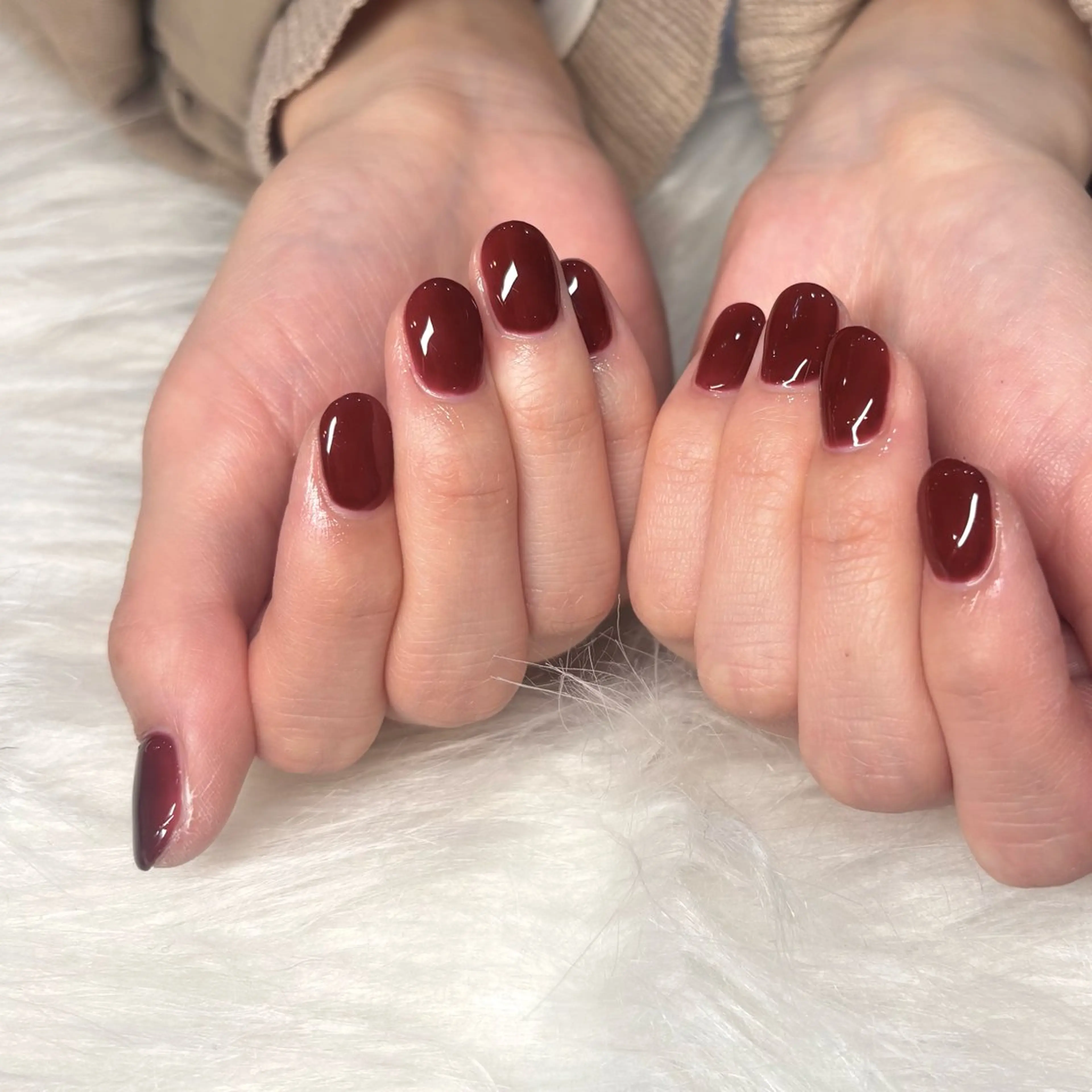 ネイル ボルドー バレンタイン ハンドネイル HANA ソブエのネイルデザイン