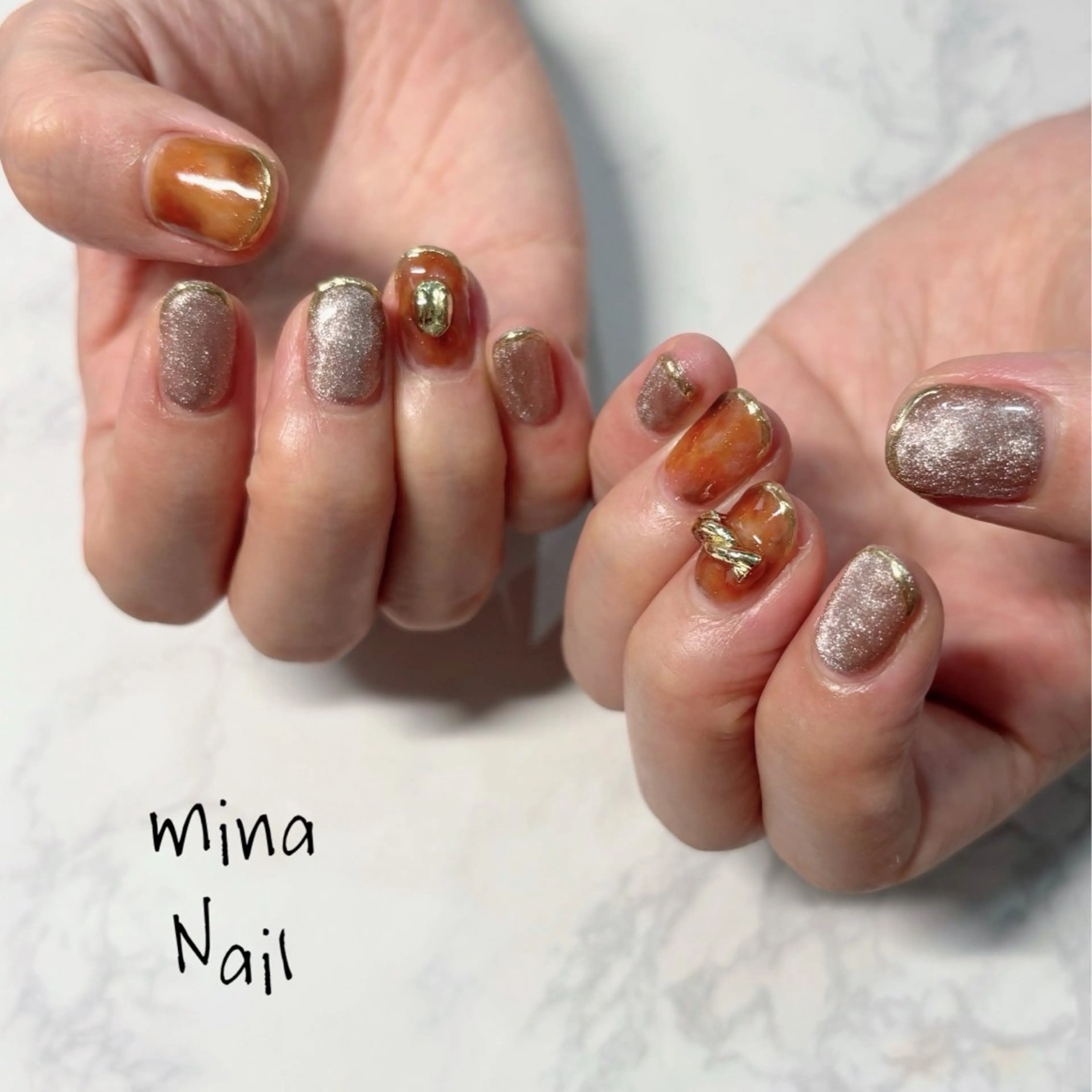 ネイル べっ甲ネイル mina Nailのネイルデザイン