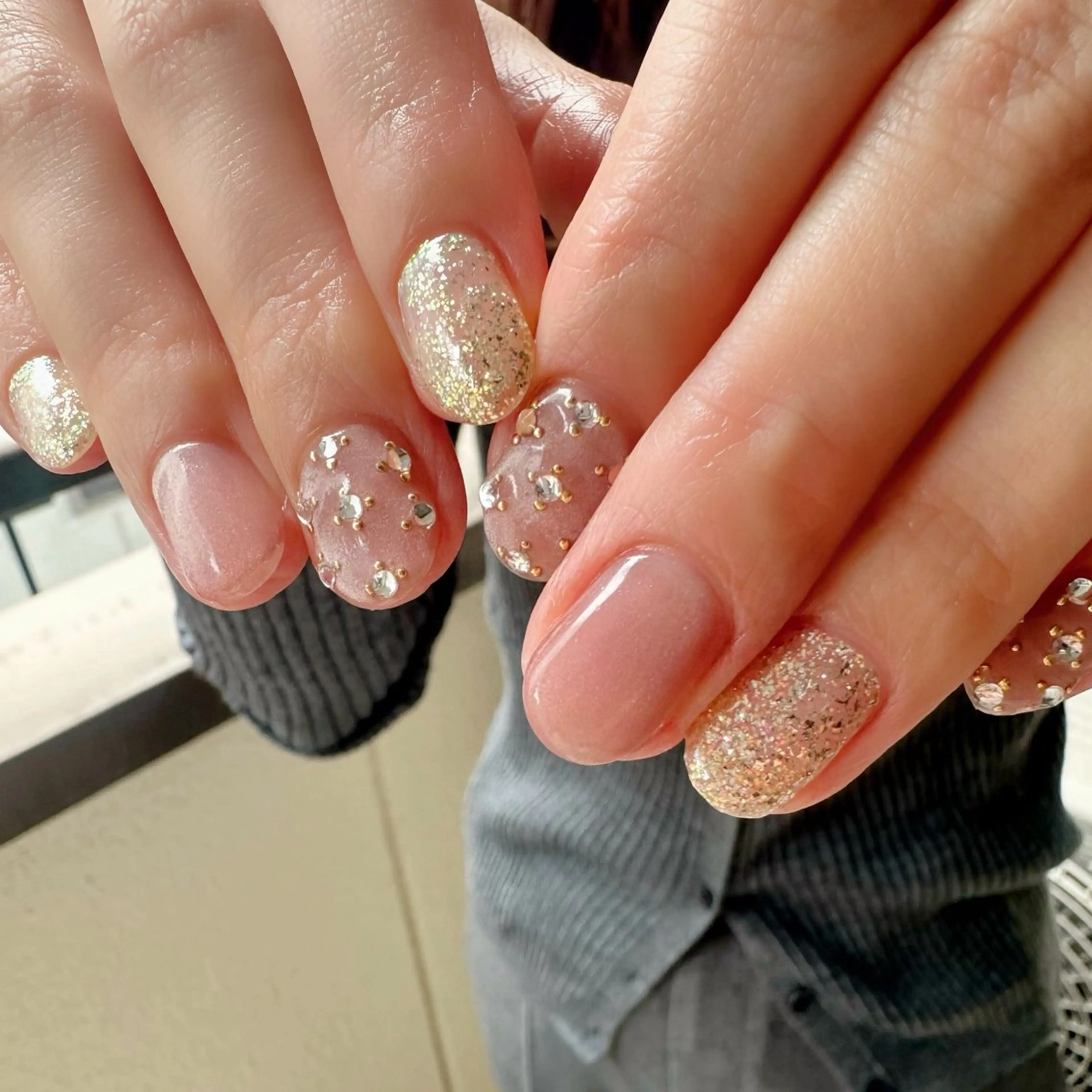 ネイル アートネイル 氷ネイル・うるうるネイル キラキラネイル 韓国ネイル ラメ(グリッター) 🪞KAPE NAIL 🪞のネイルデザイン