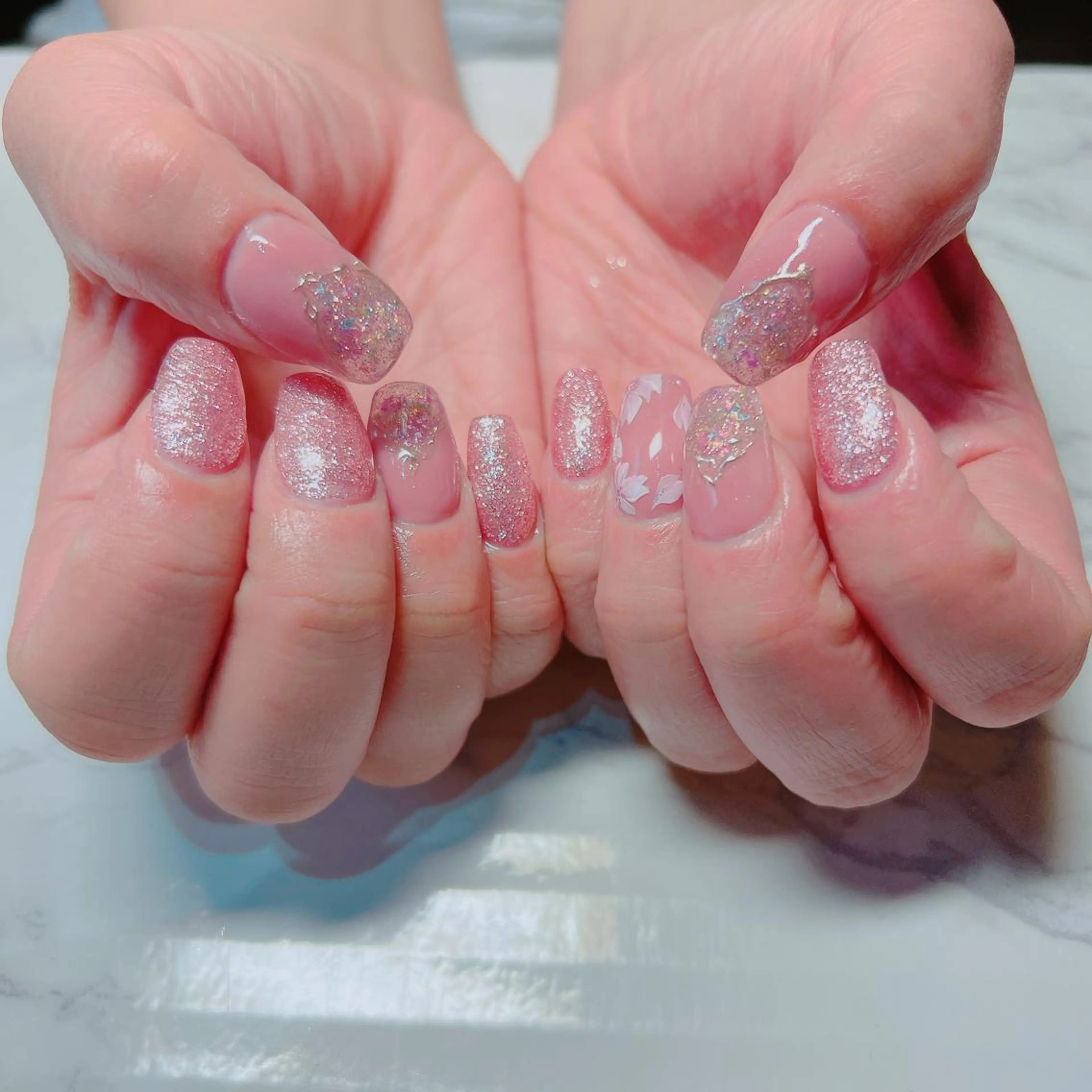 ネイル 入学式 卒業式 春ネイル ハンドネイル たきぐち みちこのネイルデザイン