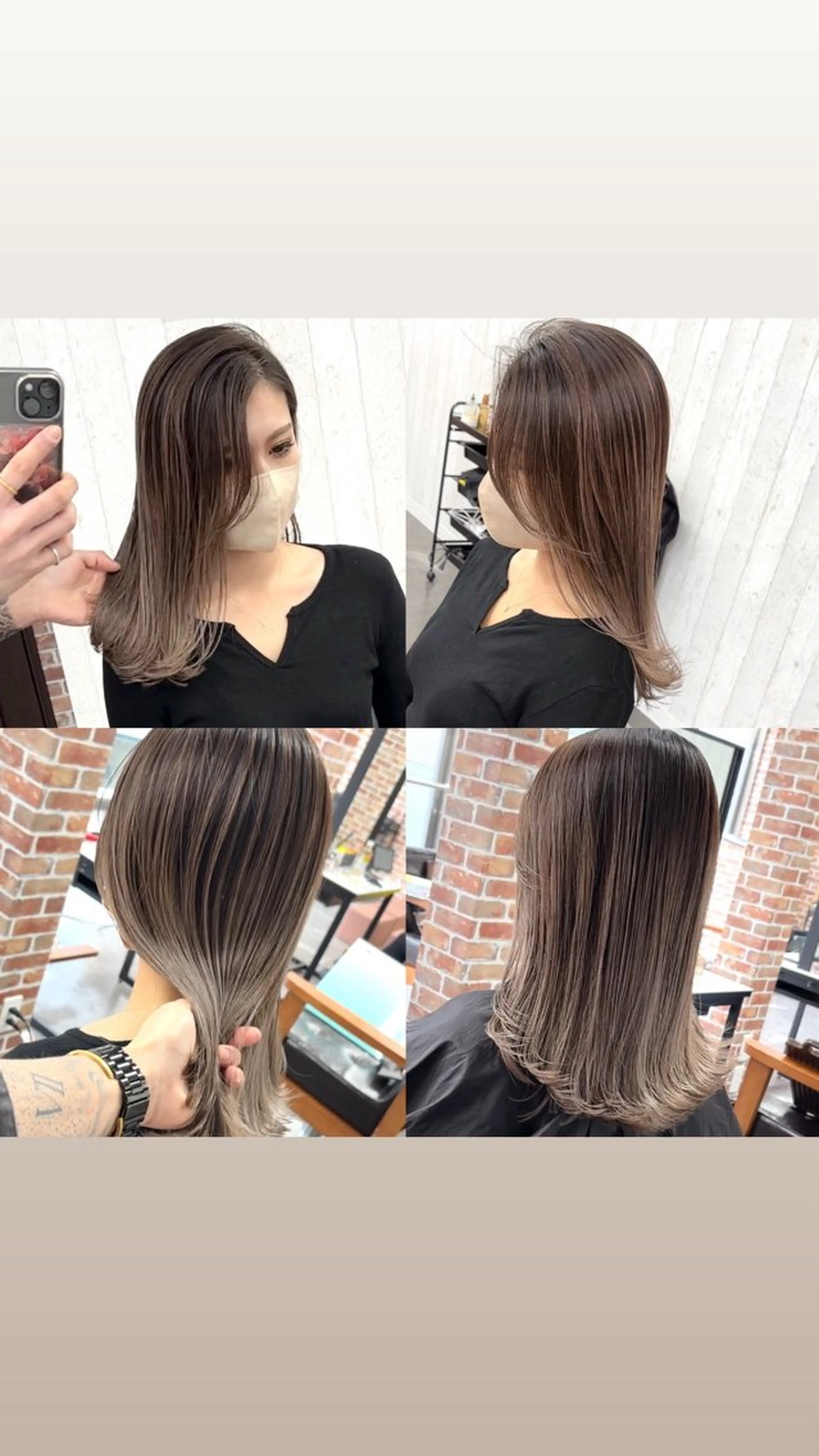 セミロング カラー バレイヤージュ レイヤーカット カット ヘアカラー ギャルの革命児 秀斗のヘアスタイル