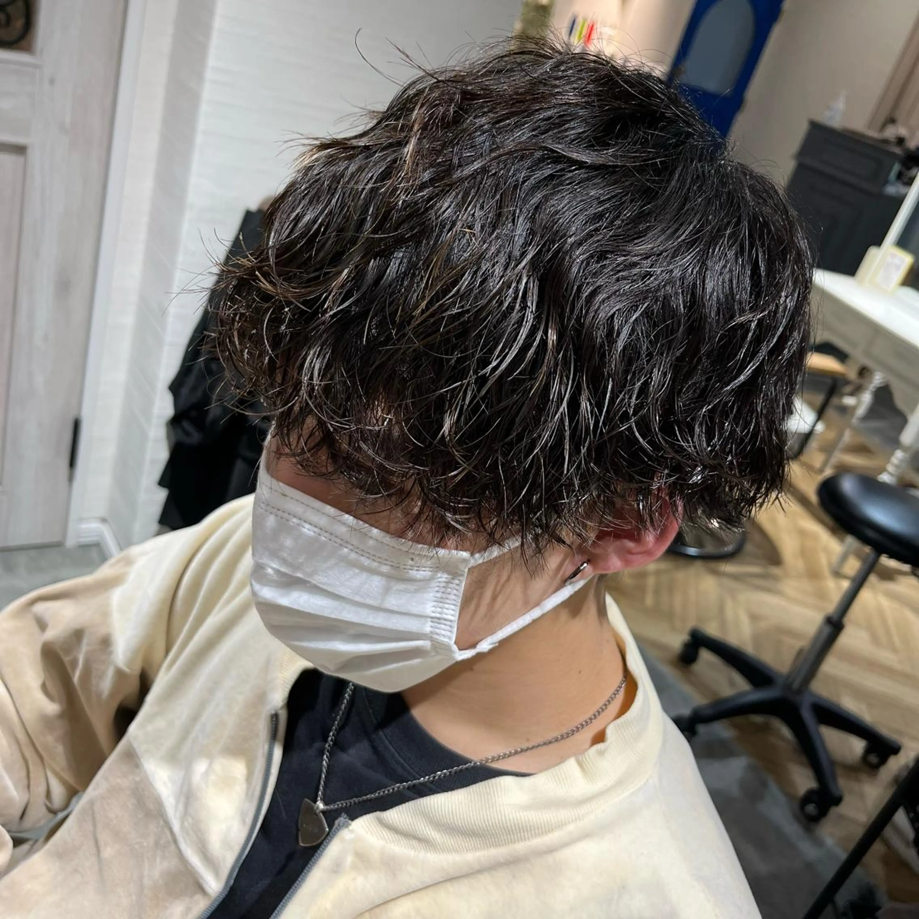 ミディアム メンズ ミディアムパーマ メンズパーマ カット 🫟メンズスタイル 特化型マナ🫟のヘアスタイル