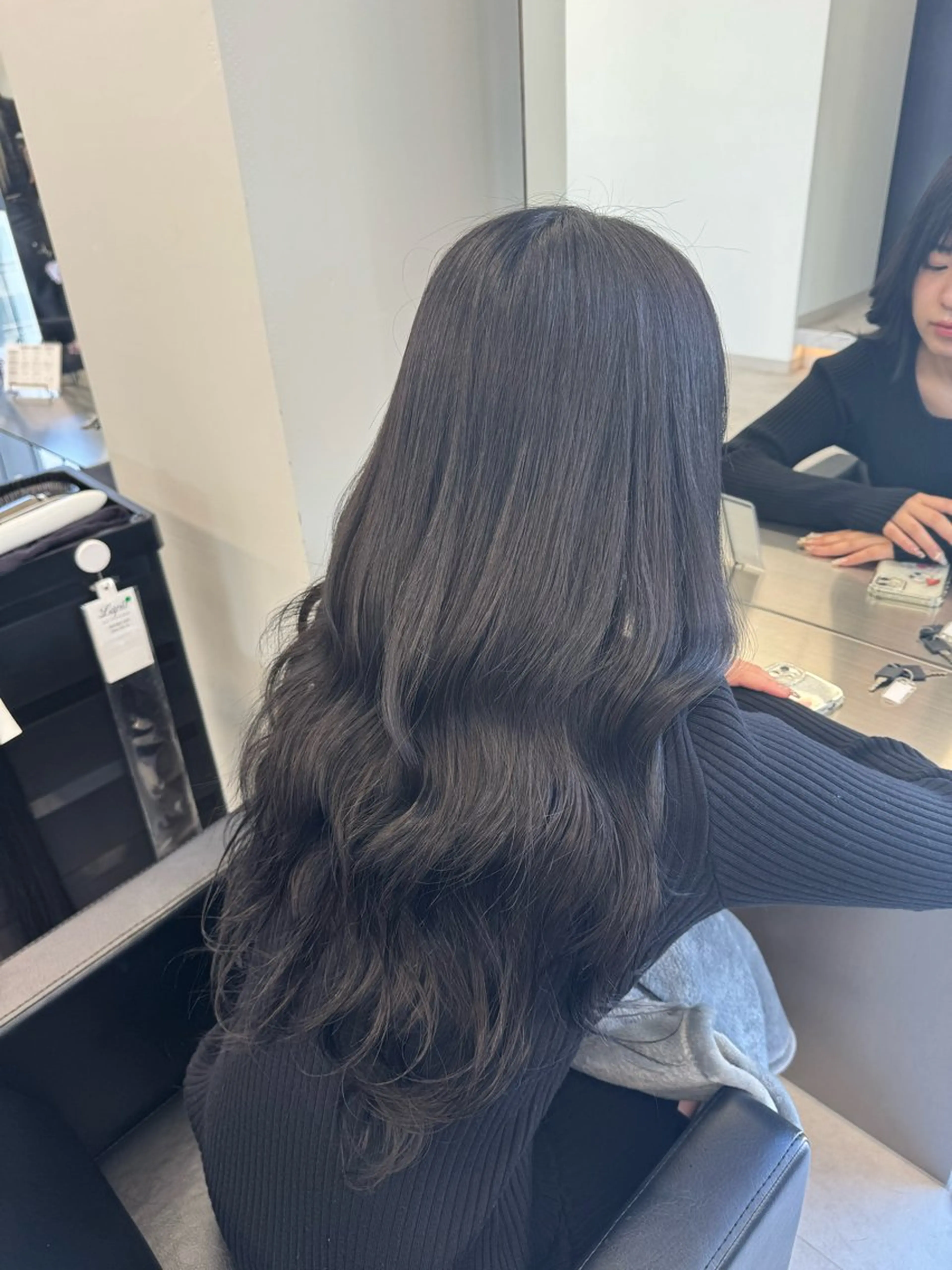 ロング カラー ブリーチ ダークグレー ダークグレージュ グレージュ ブリーチなしカラー ヘアカラー エクステ ハイトーン/エクステ /韓国ヘアKENTAのヘアスタイル