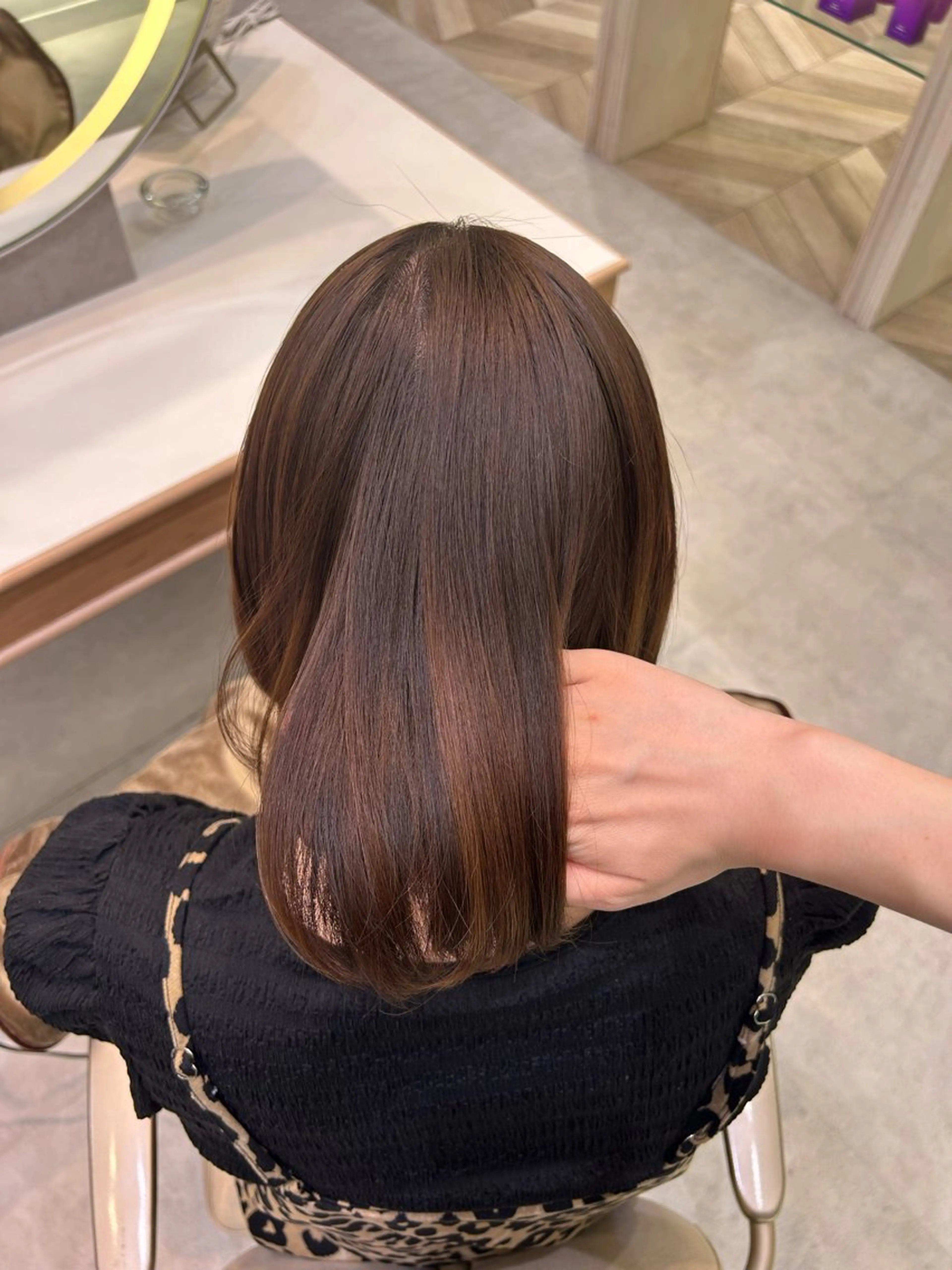 ミディアム Wカラー┆ブラウン ┆うる艶┆ゆうはのヘアスタイル