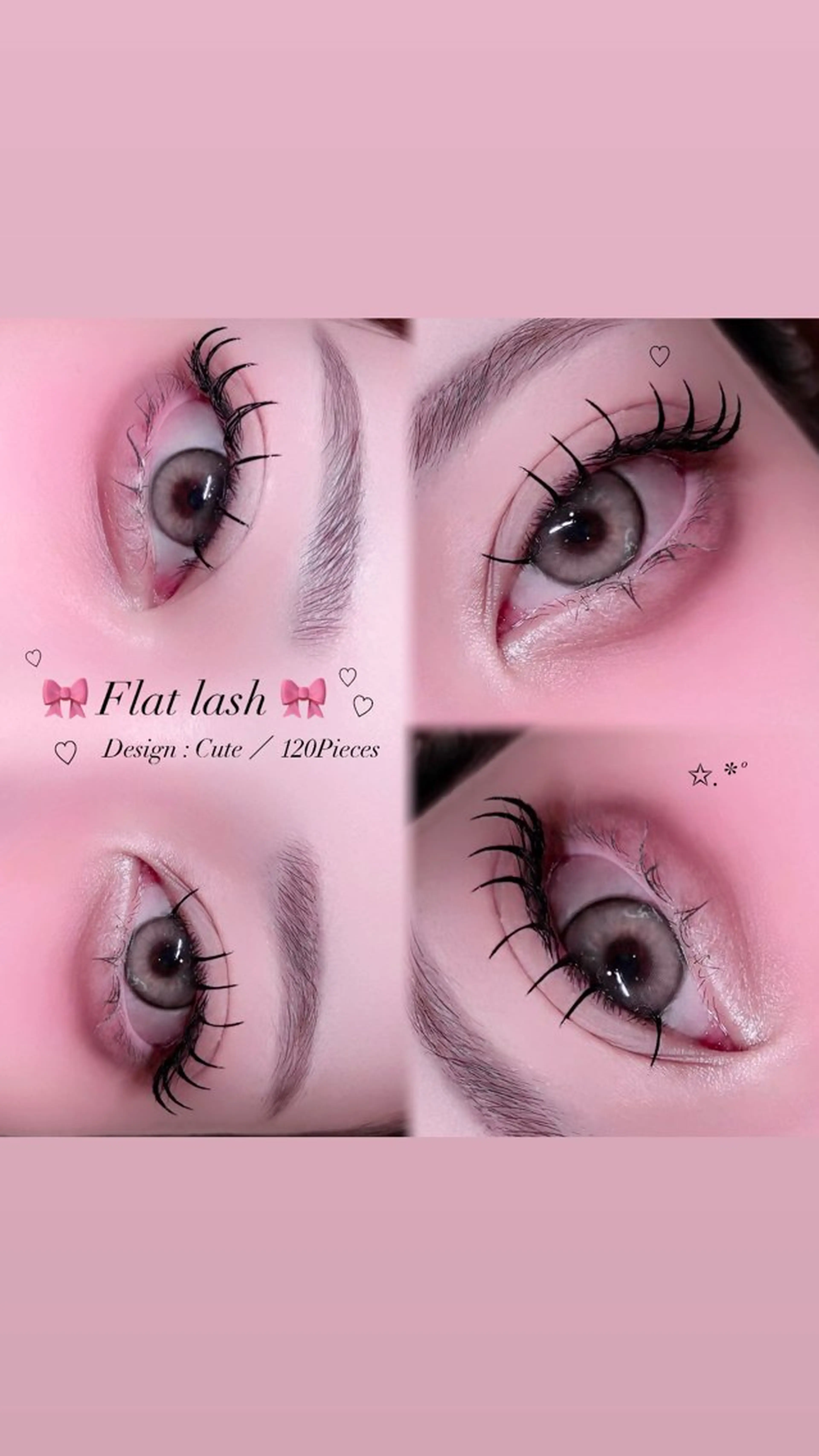 マツエク・マツパ キュート フラットラッシュ 🎀束感/上下エク/ 𝐑𝐔𝐀🎀♡のマツエク・マツパデザイン