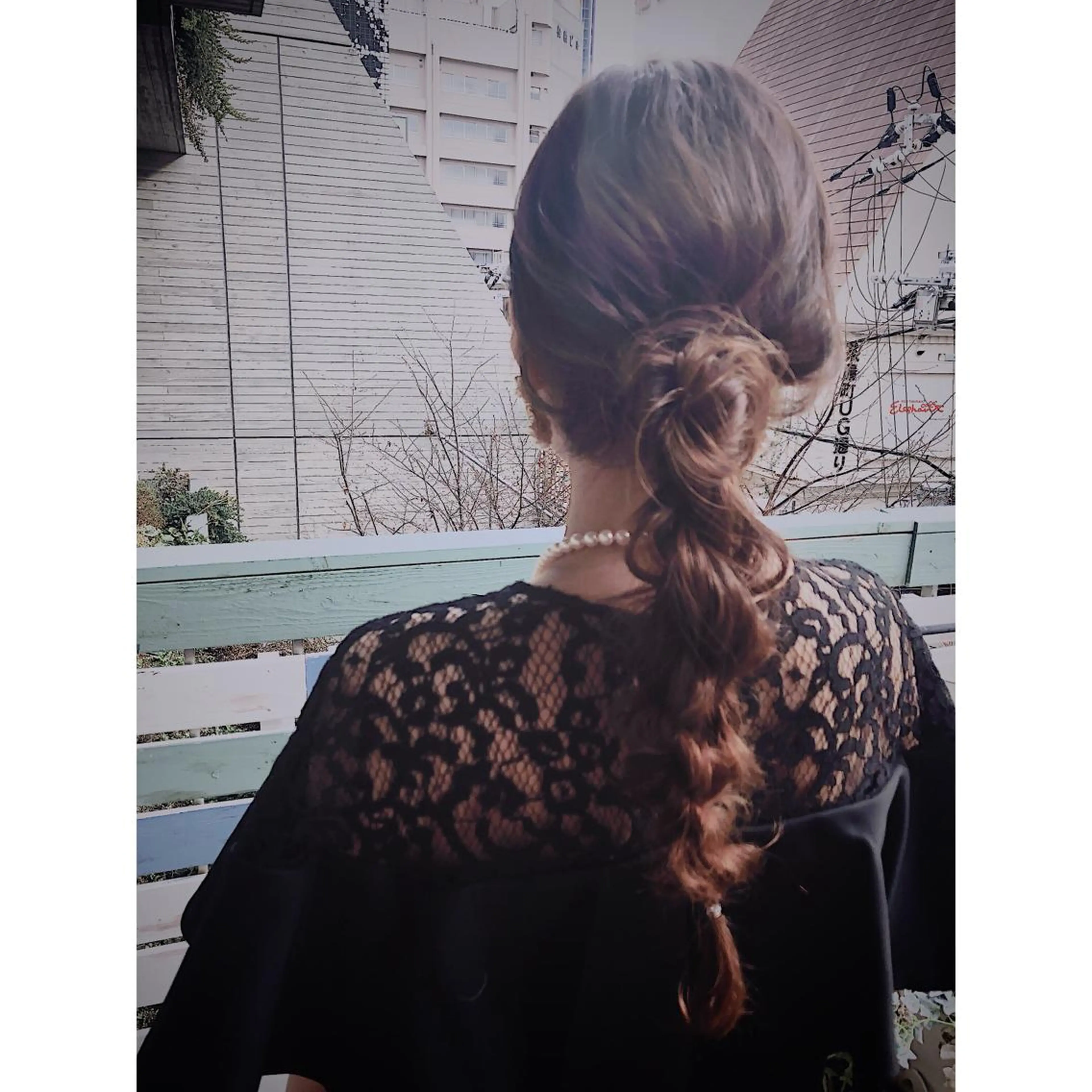 ロング カラー パーマ ヘアアレンジ 藤井 菜緒のヘアスタイル