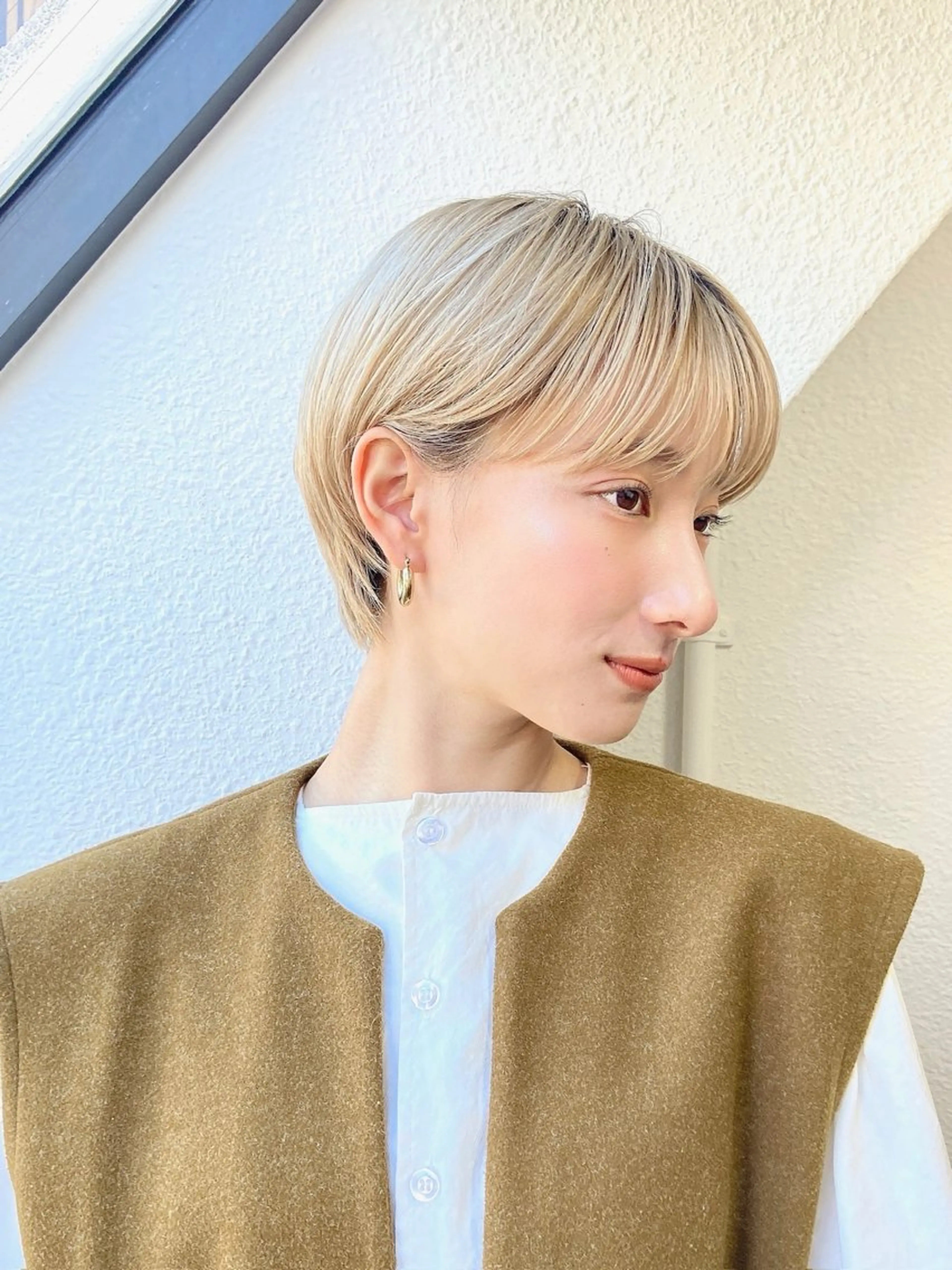 ショート カラー うる艶カラー× ハイトーン/miuのヘアスタイル