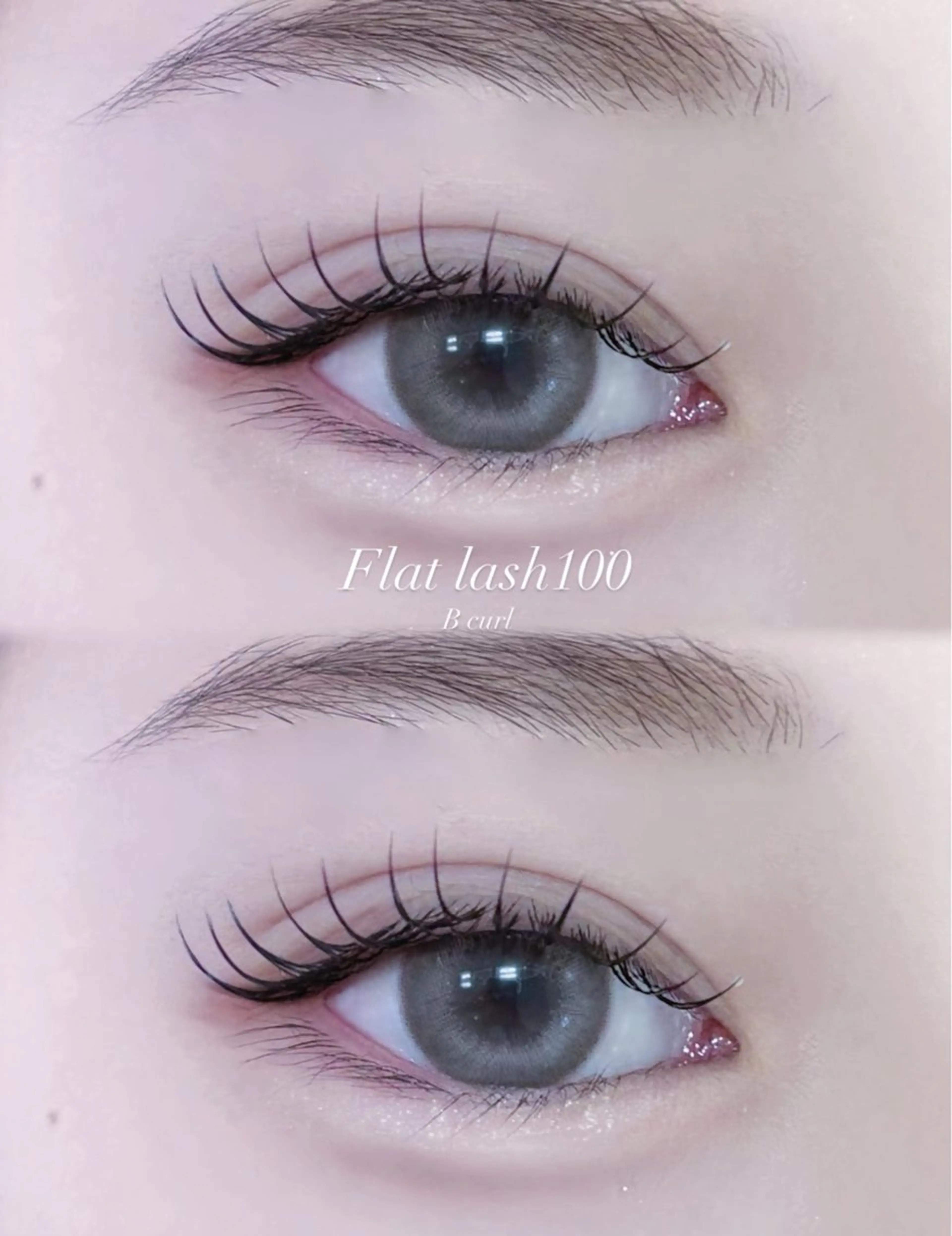 🩶マツエク100本（フラットラッシュ）束感コーティング・オフ込み《LED変更+2200円》の写真