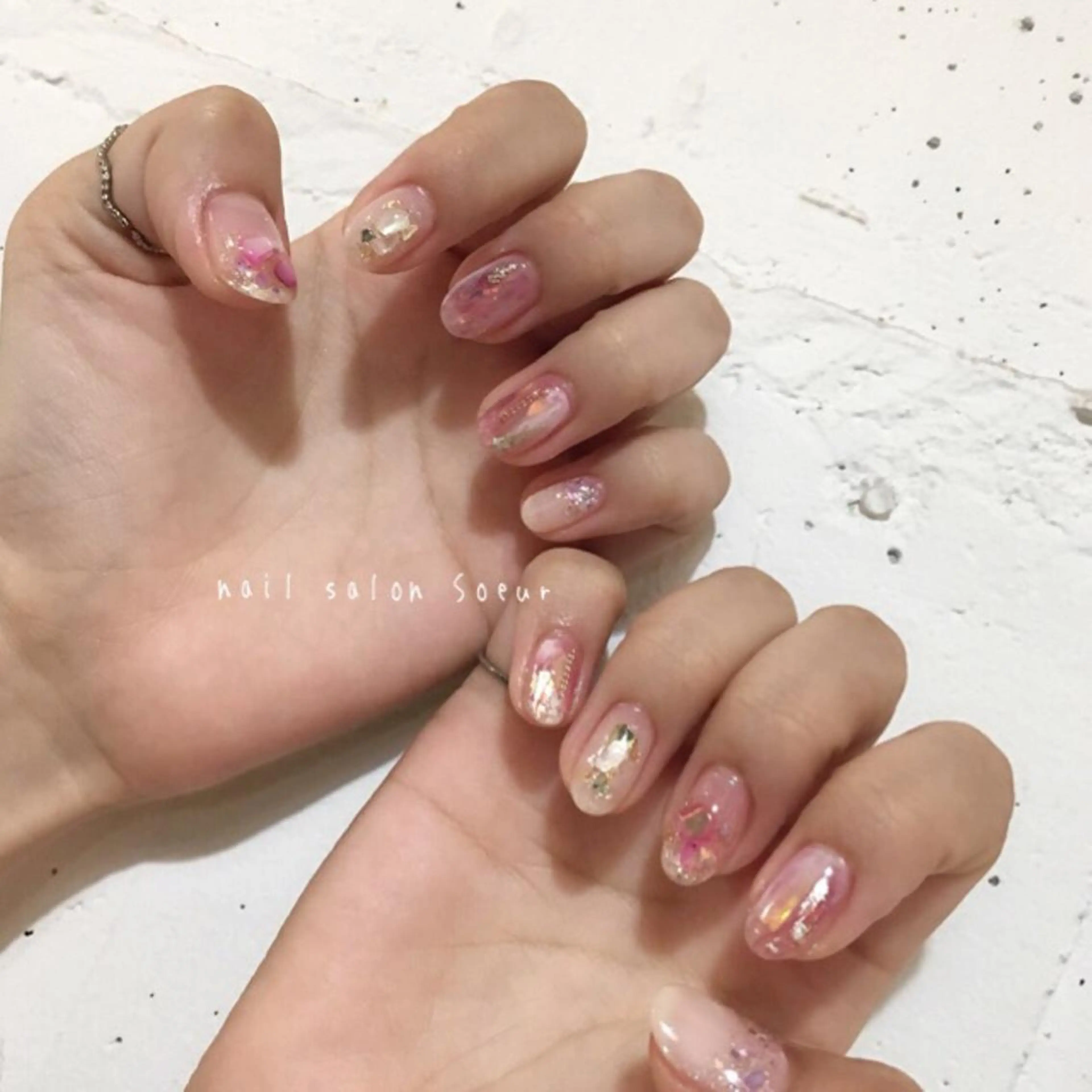 ネイル アートネイル 長さ出し ジェルネイル マットネイル ミラーネイル ハンドネイル nail salon Soeurのネイルデザイン